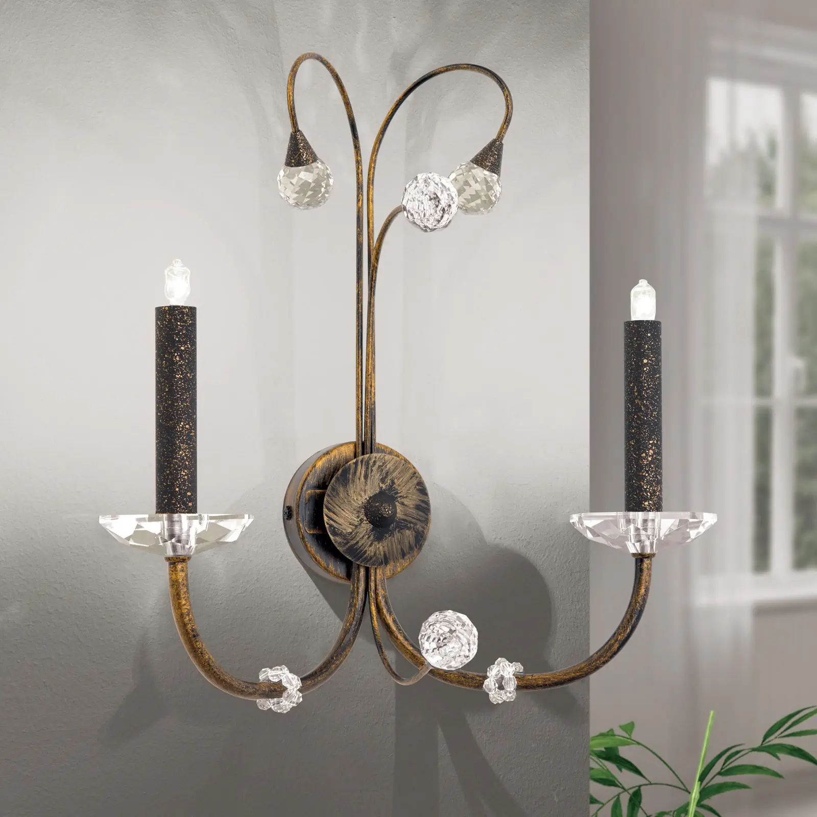 Zidna lampa EREMITAGE, sa dva izvora svetla, antik