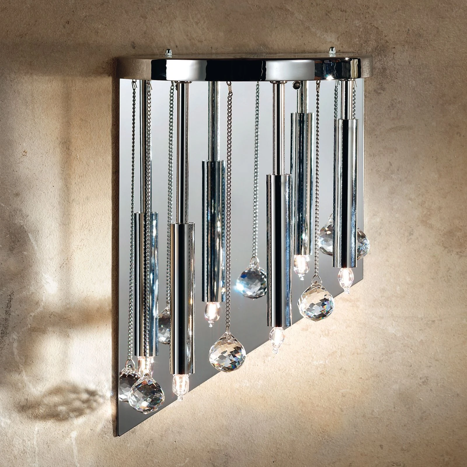 Zidna lampa SPIRALLUSTER, hromirana, leva verzija