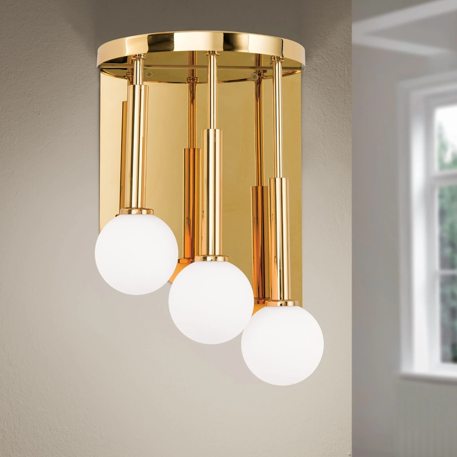 Zidna lampa SPIRALLUSTER, 24-karatno pozlaćena, desna verzija, opalna stakla