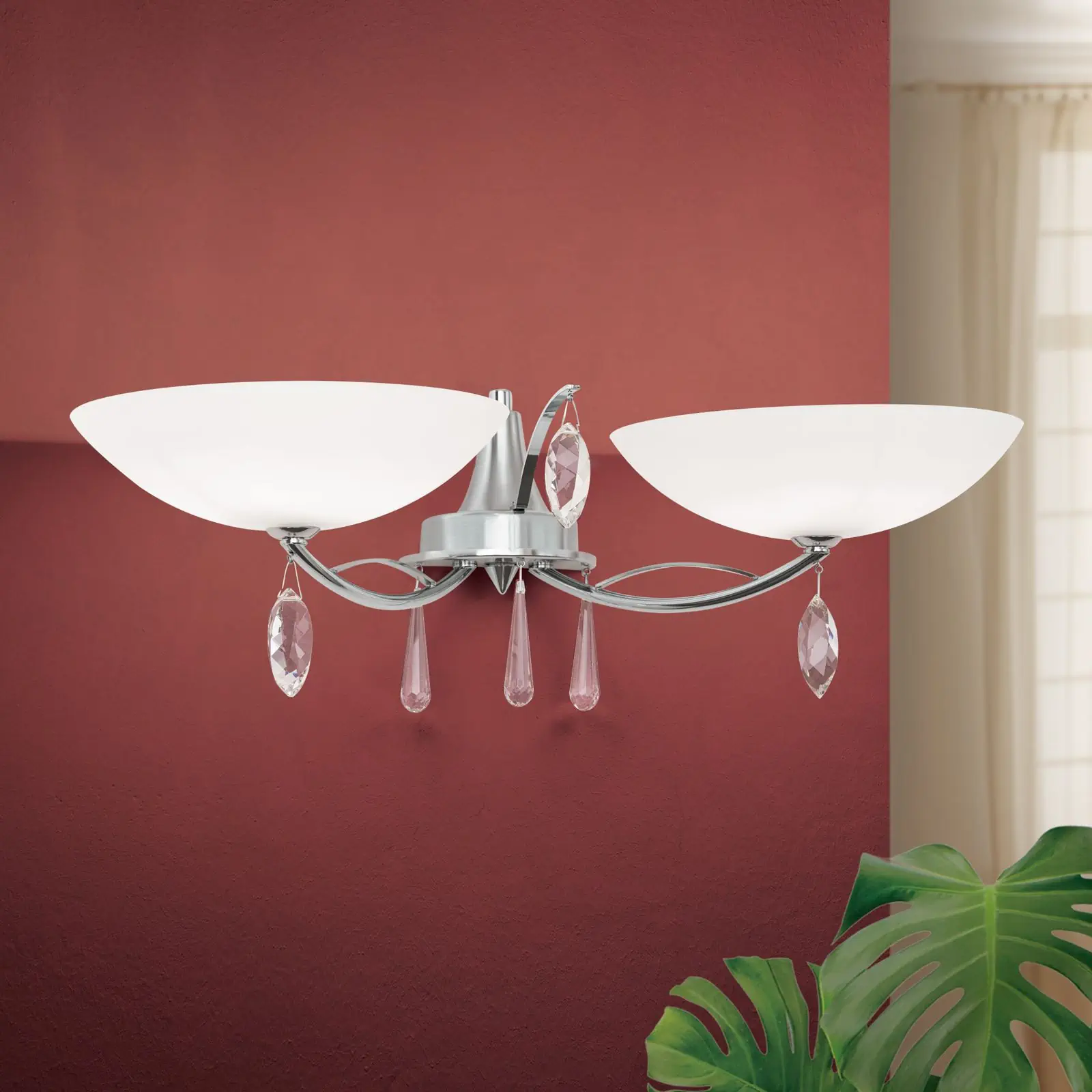 Zidna lampa OPALDESIGN, saten, 2 izvora svetla