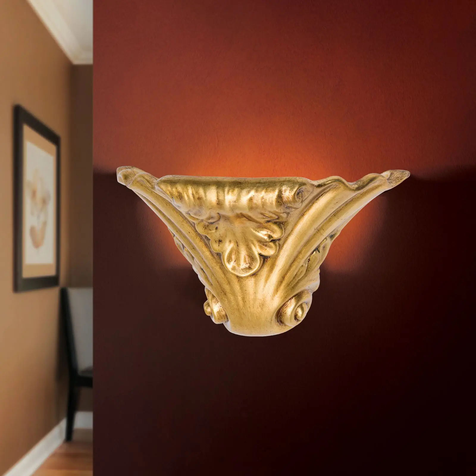 Zidna lampa BEATO, sa jednim izvorom svetla, antik zlato