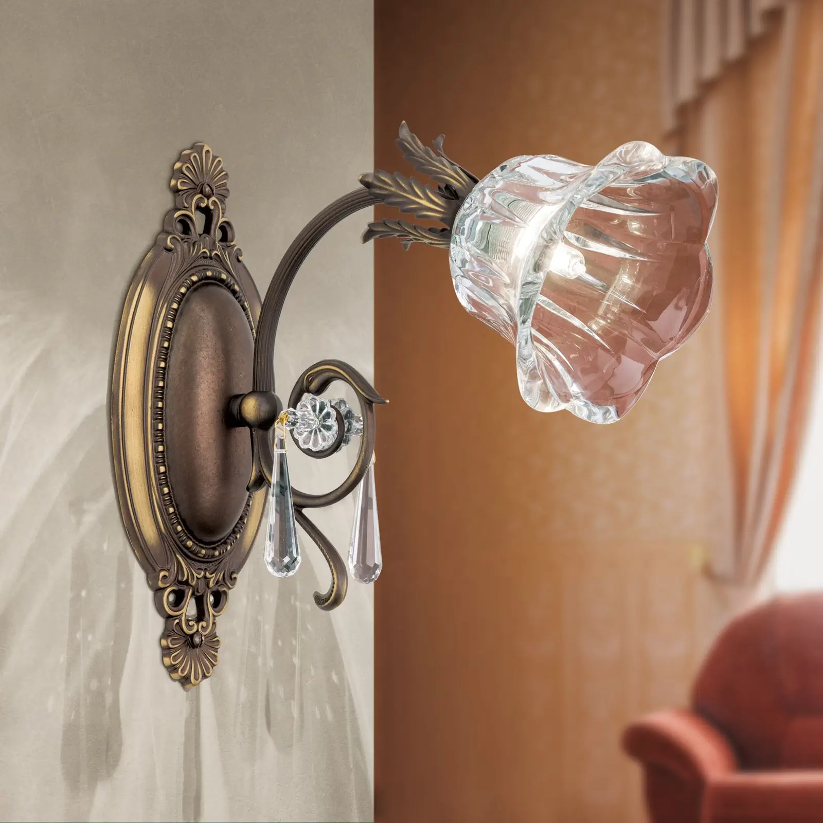 Zidna lampa LA BOHEME, sa jednim izvorom svetla, patina