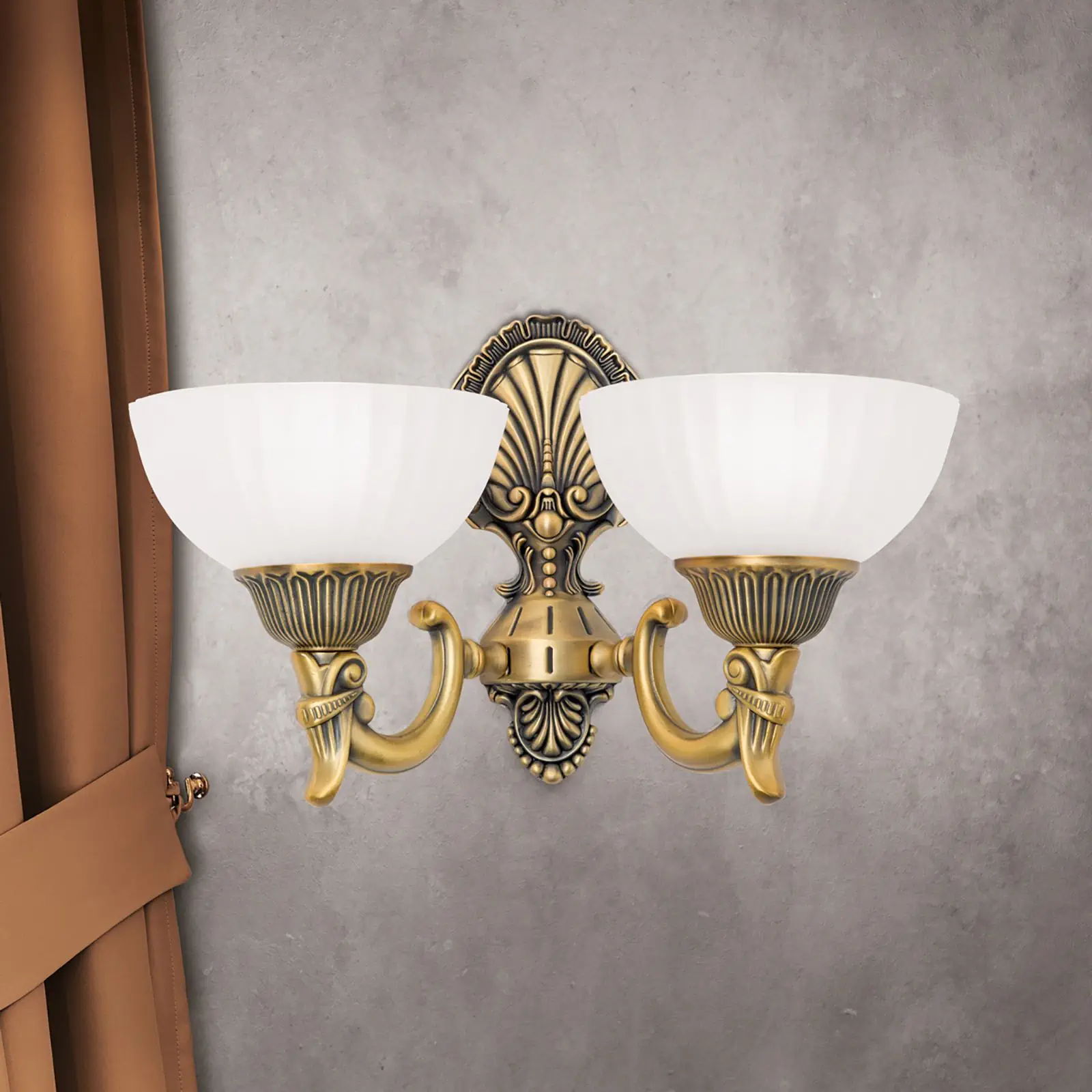 Zidna lampa ROCCA sa dva izvora svetla, bronza