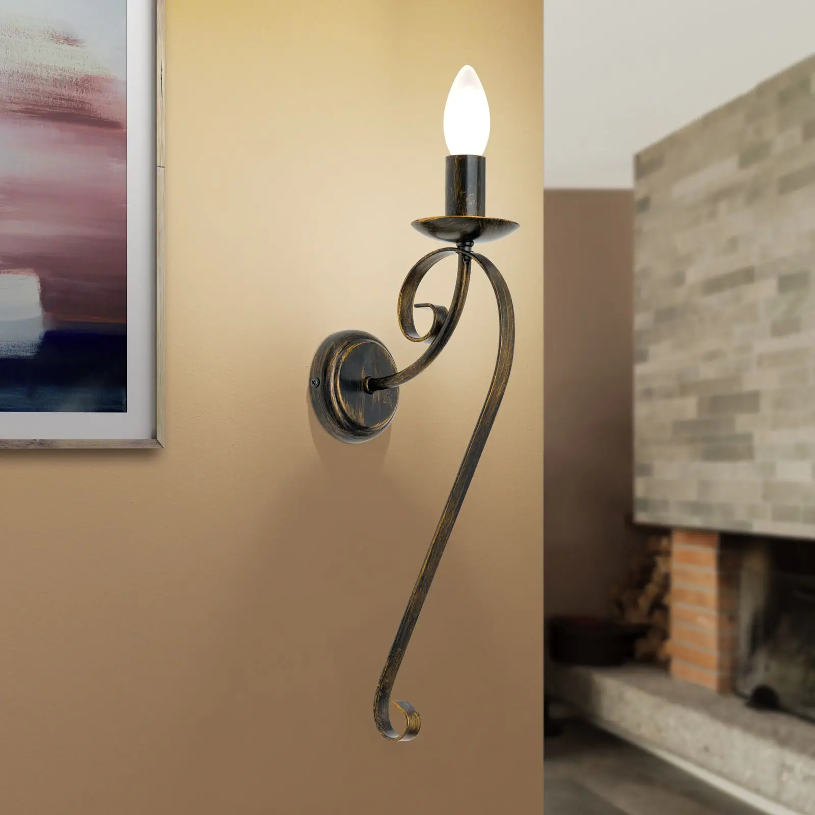 Zidna lampa TORCIA sa jednim izvorom svetla, antik