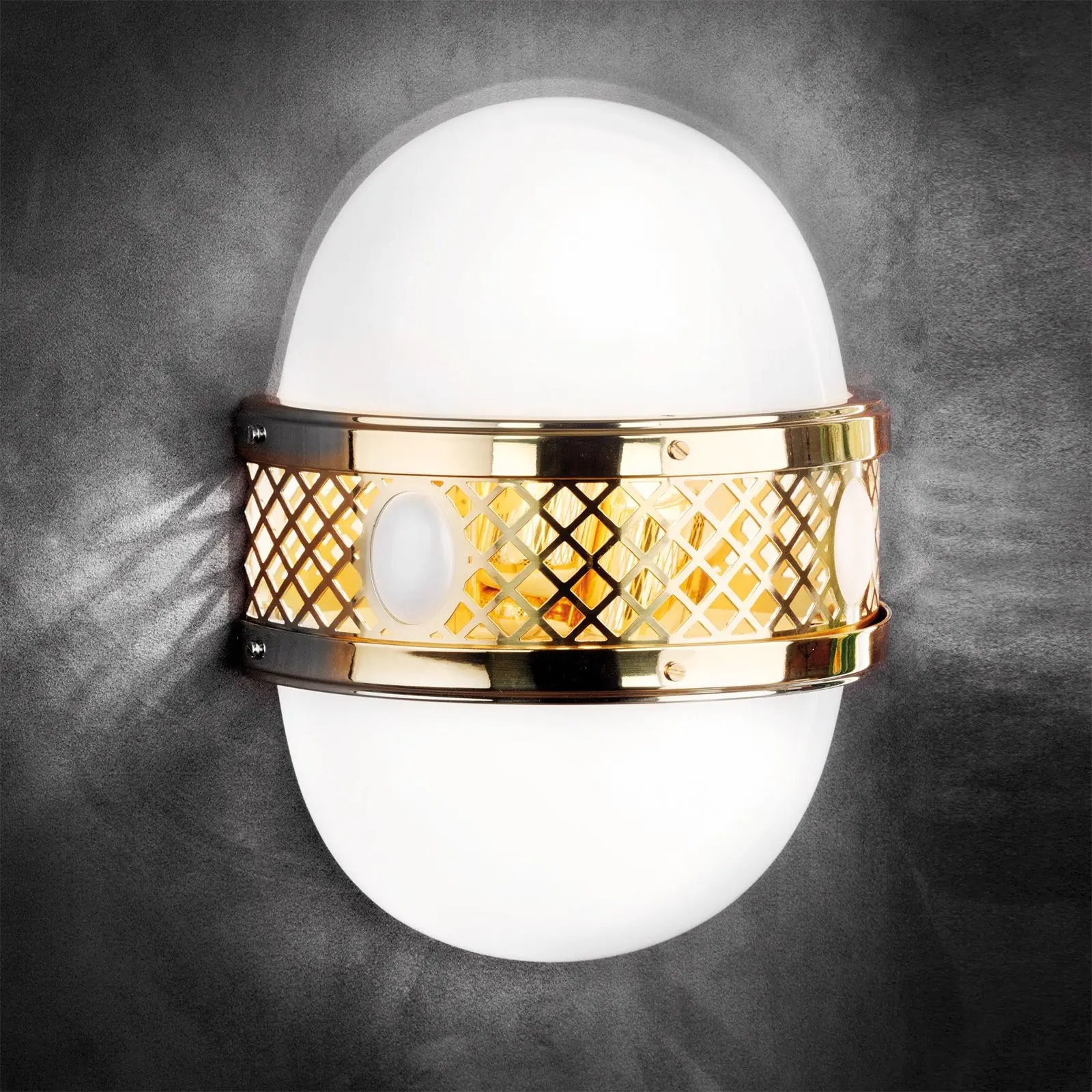 Zidna lampa ALT WIEN, sa dva izvora svetla, sjajni mesing, H32 cm