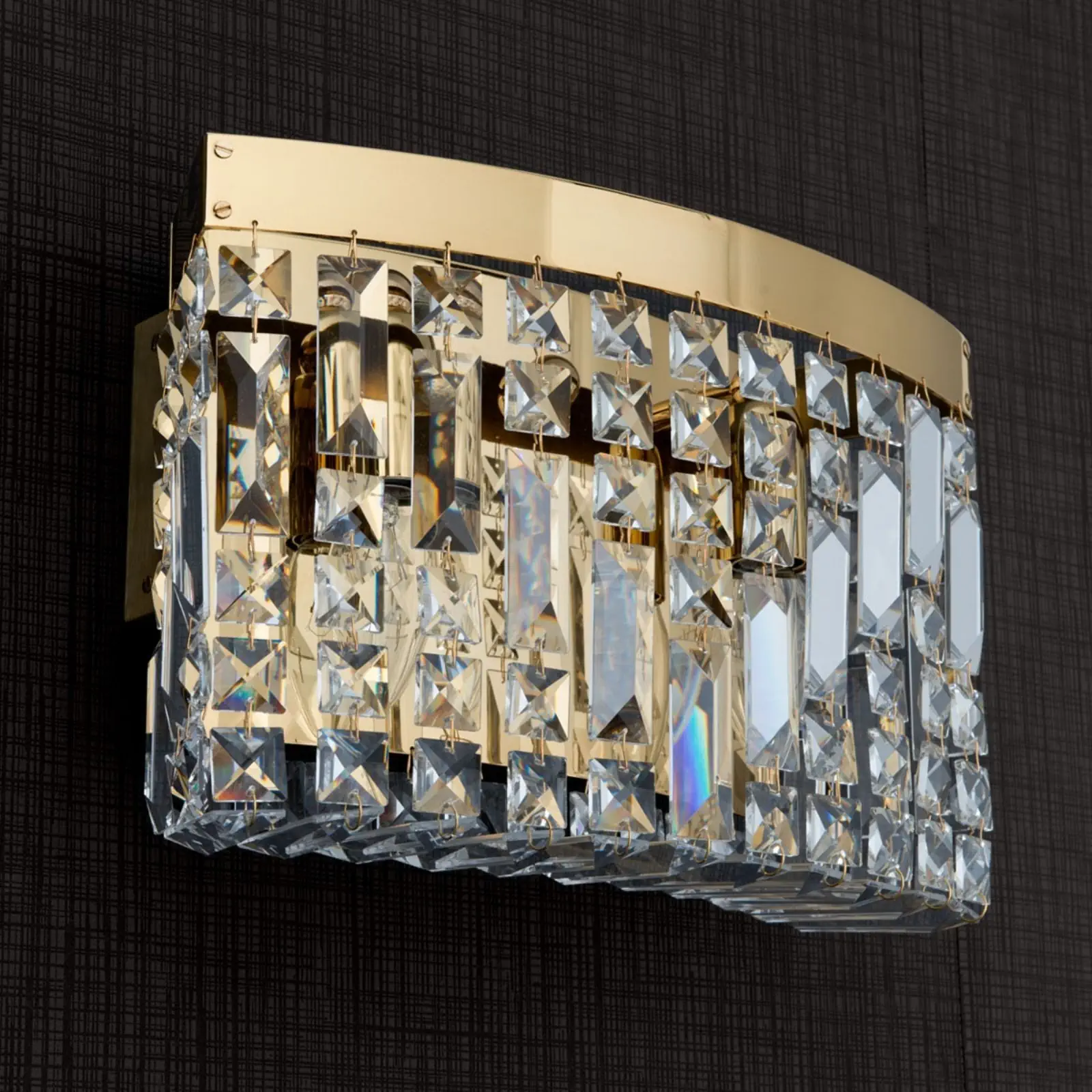 Okrugla zidna lampa RING, 2 izvora svetla, zlatna