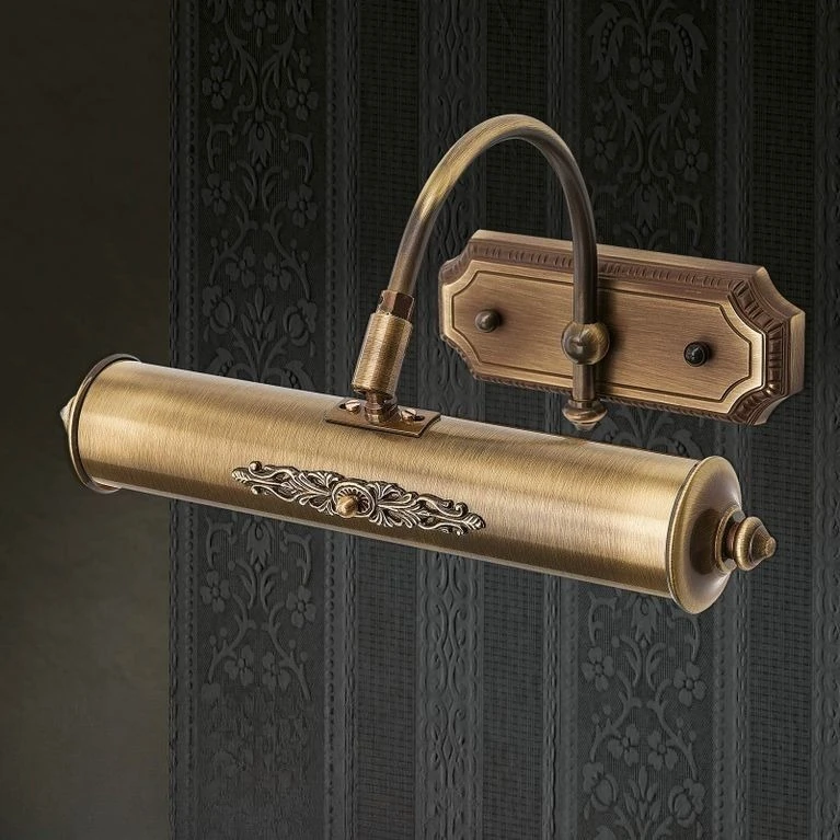 Zidna lampa BILDERLEUCHTE sa dekorom od mesinga, antik mesing, mala