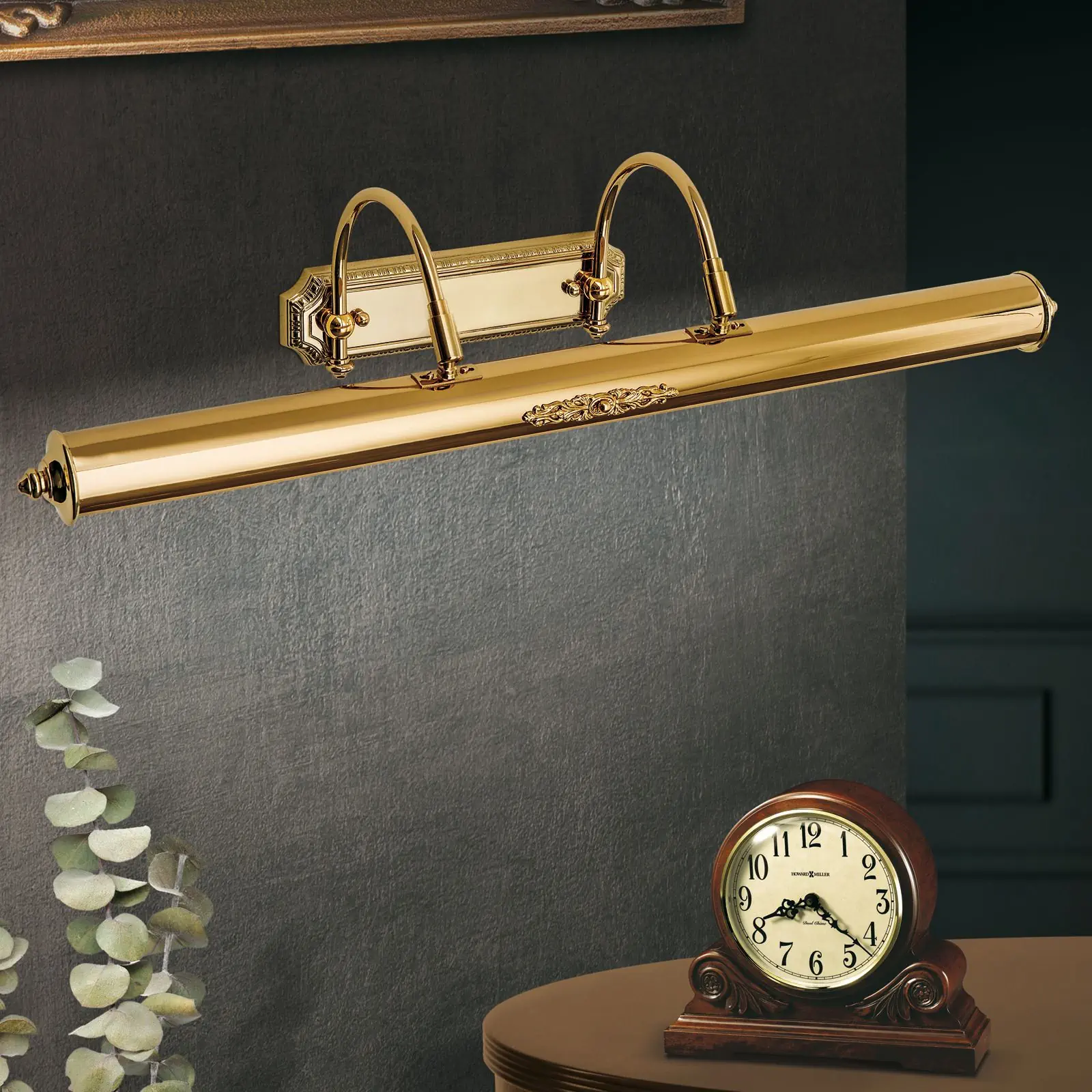 BILDERLEUCHTE, sa 3 izvora svetla, zlatna završna obrada, sa dekorativnim elementima