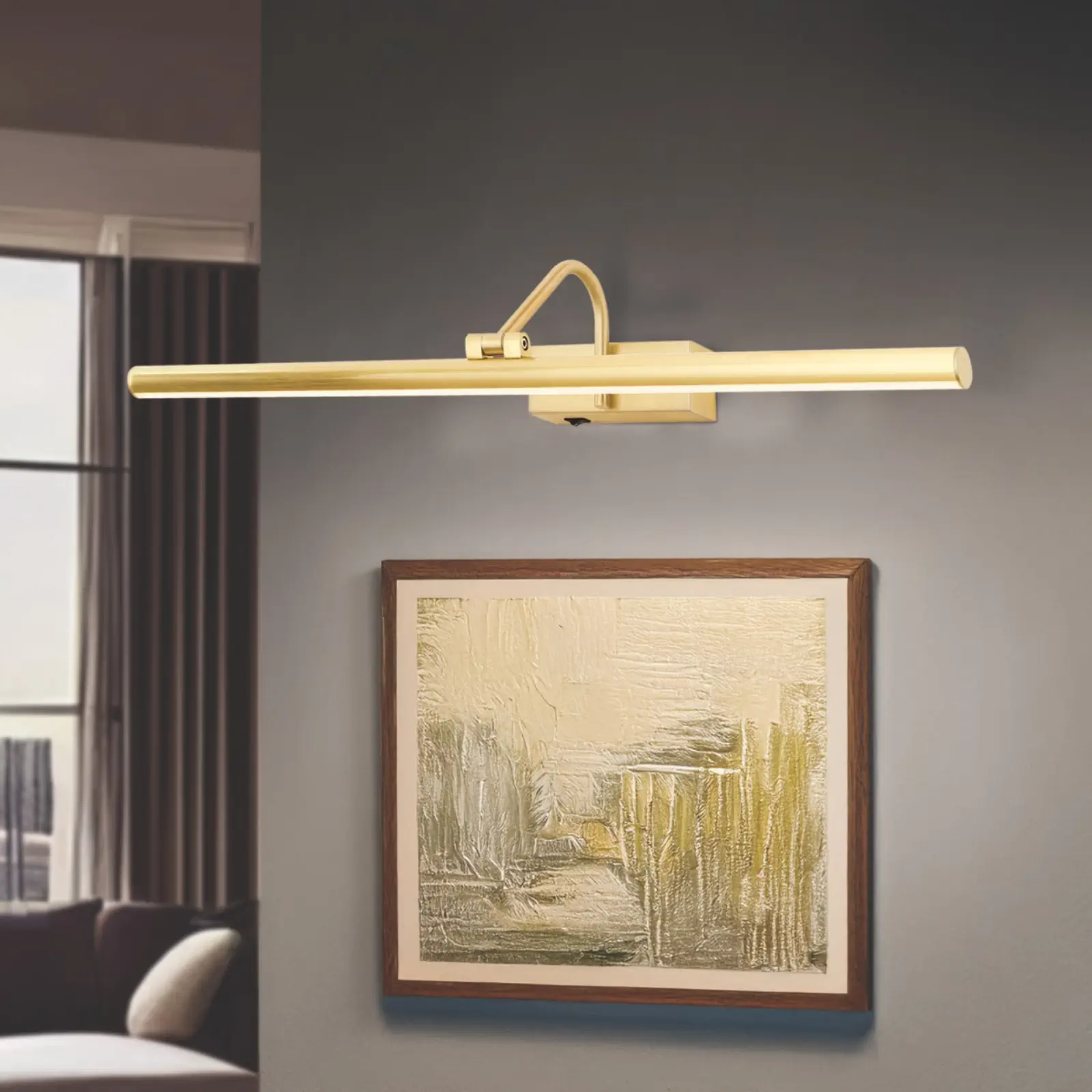 LED lampa za sliku PORTRAIT, mat zlatna, 60 cm