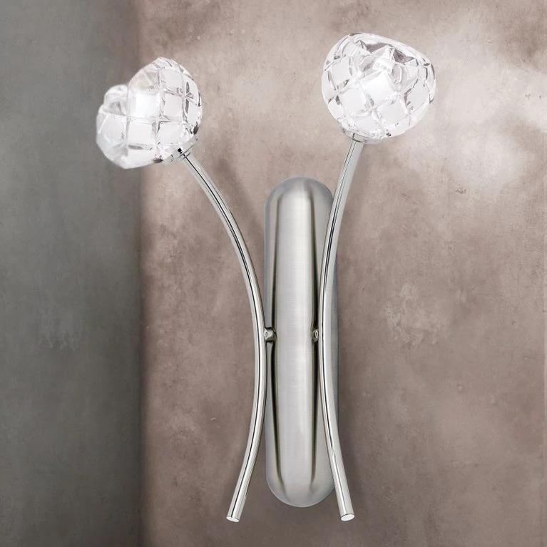 Zidna lampa MADERNO, sa dva izvora svetla, saten hrom