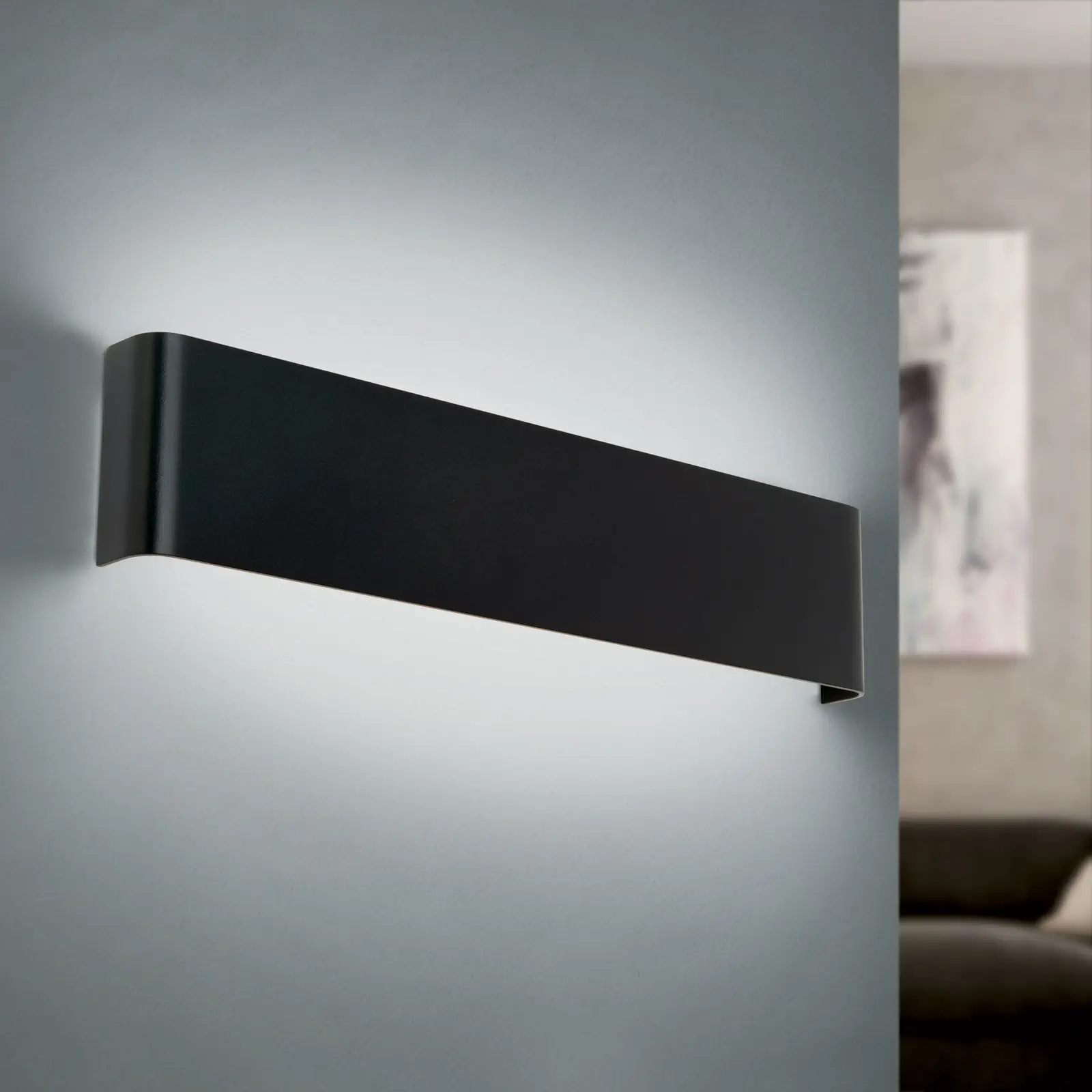 LED unutrašnja zidna lampa ACCENT, 41 cm, crna