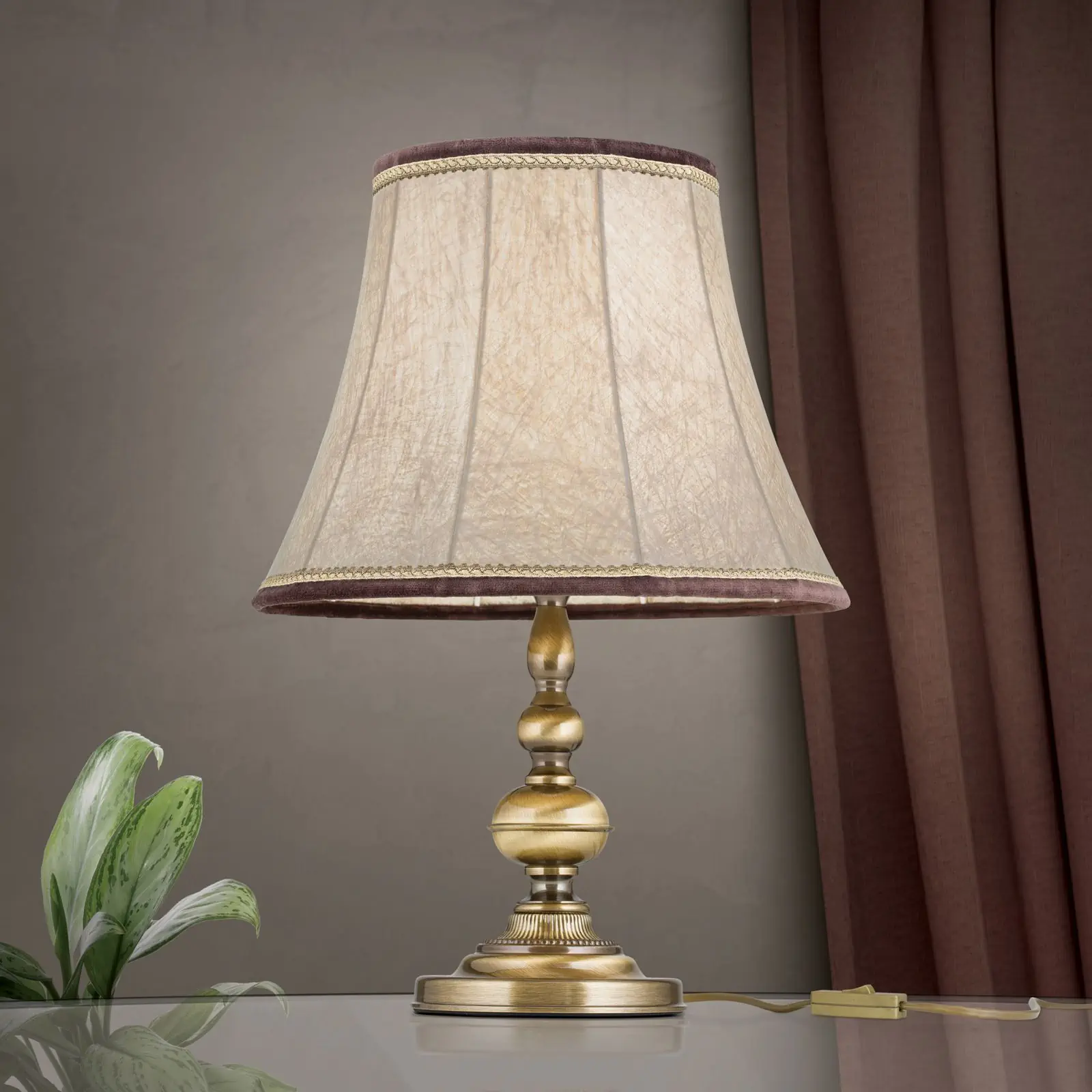 Stona lampa FLÄMISCH, patina, Ø 34 cm