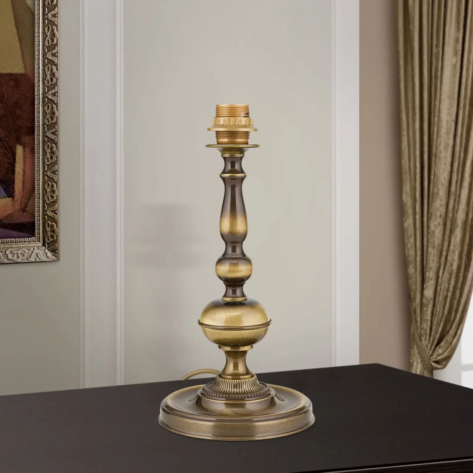 Postolje stone lampe FLÄMISCH, patina, bez abažura, visina 39 cm