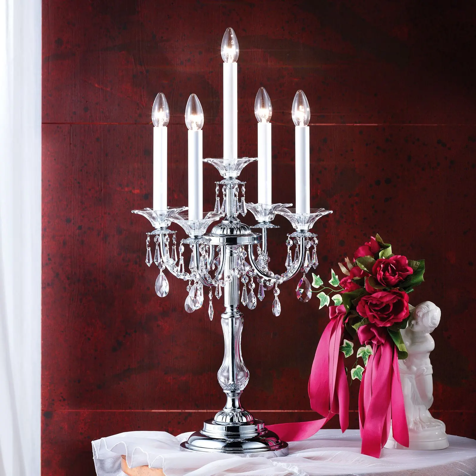 Stona lampa KATHARINA, 5 izvora svetla, hrom