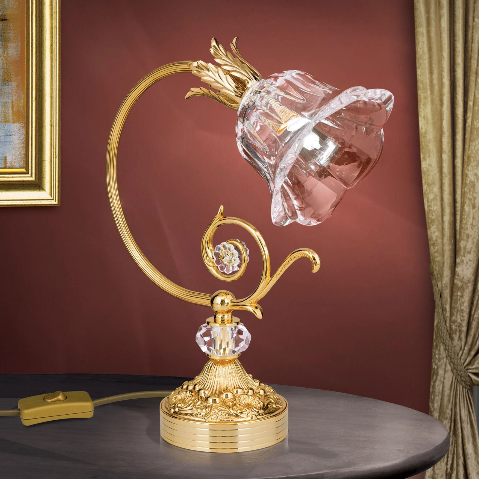 Stona lampa LA BOHEME, 24-karatno pozlaćena