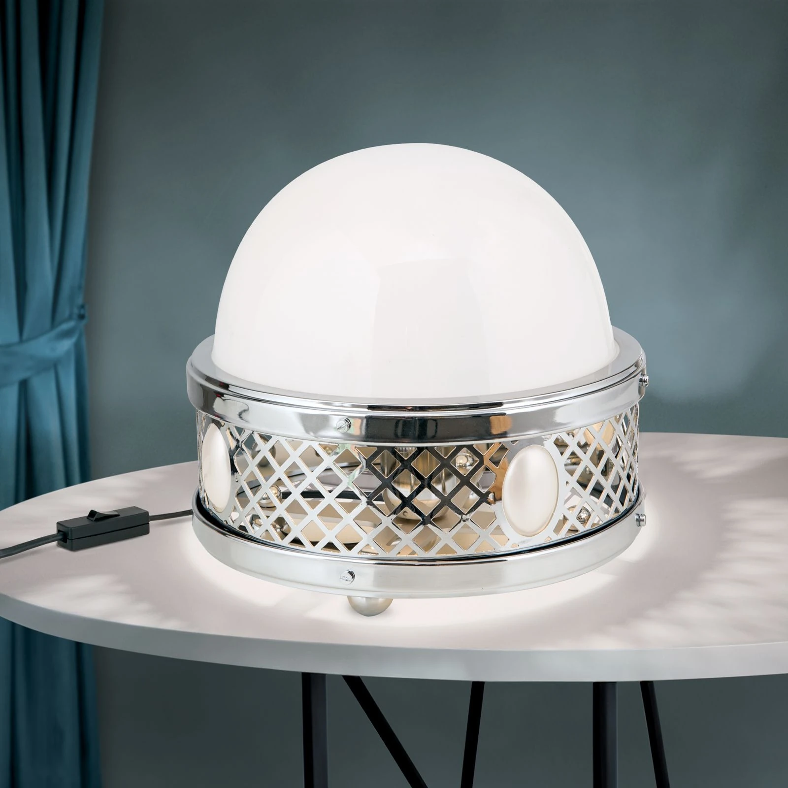 Stona lampa ALT WIEN, Nikl, visina 23 cm