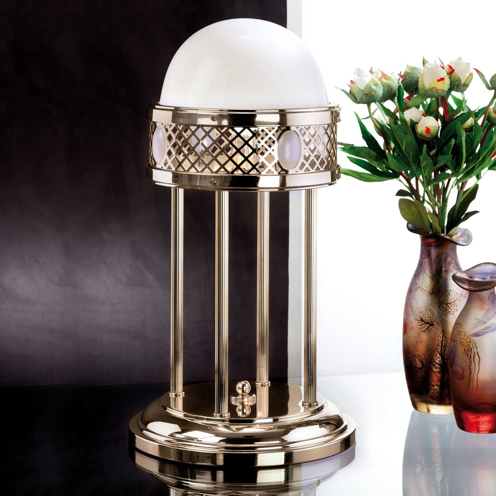 Stona lampa ALT WIEN, antik mesing, visina 56 cm