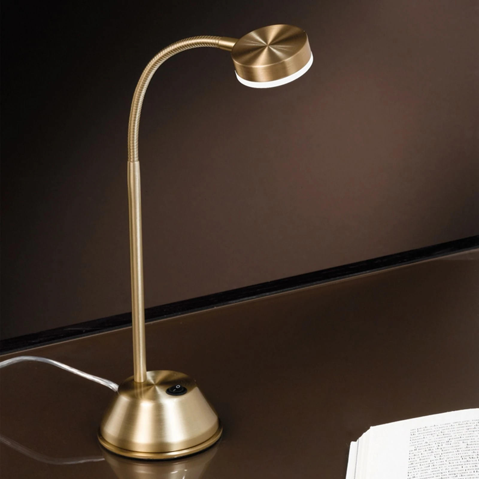 LED stona lampa MIRA, antik mesing