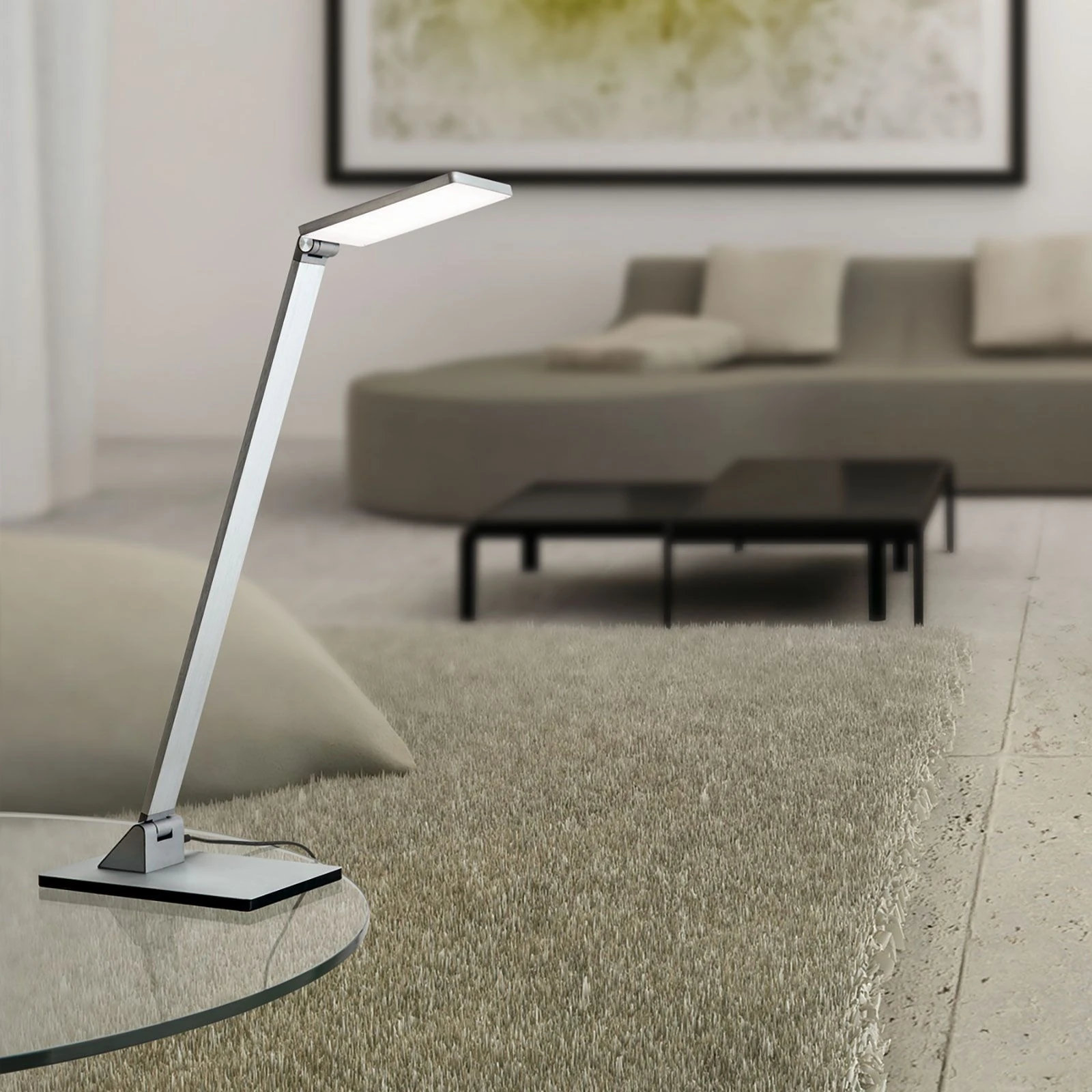 LED stona lampa WORK, mat aluminijum