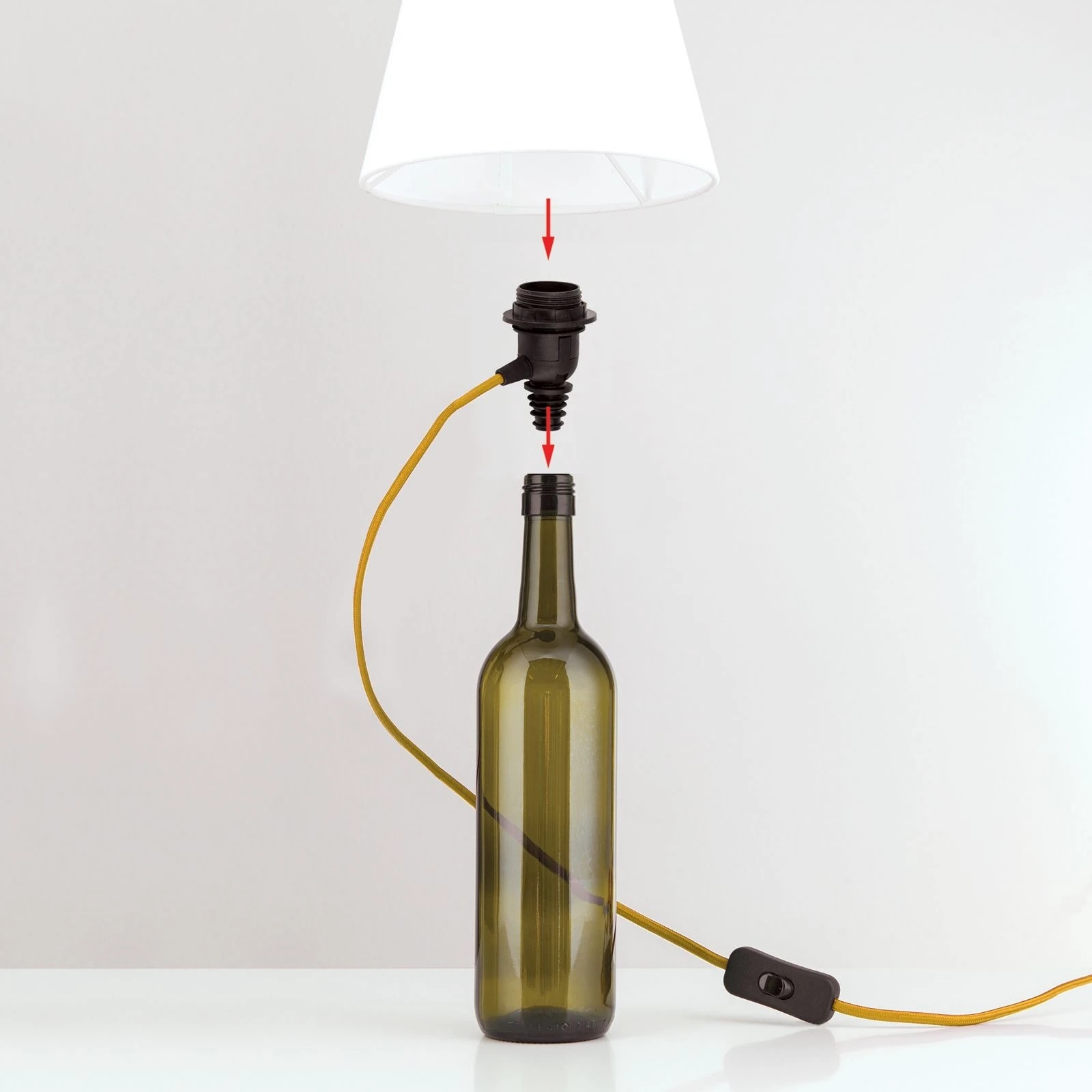 Grlo BOTTLE za 'uradi sam' lampu, zlatno