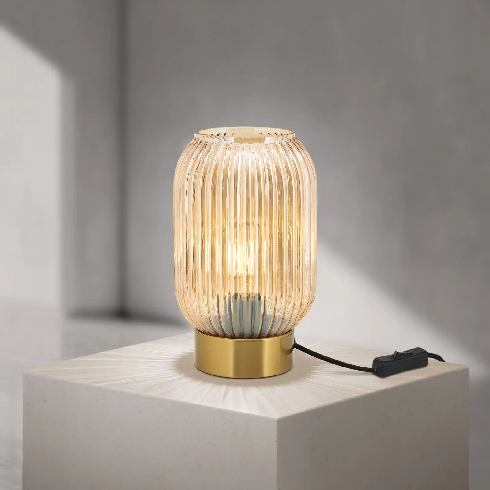 Stona lampa CARNEVAL, visina 24 cm, ćilibar