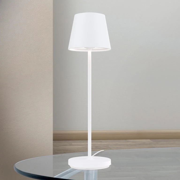 LED punjiva baterijska stona lampa CHANDELLE, bela