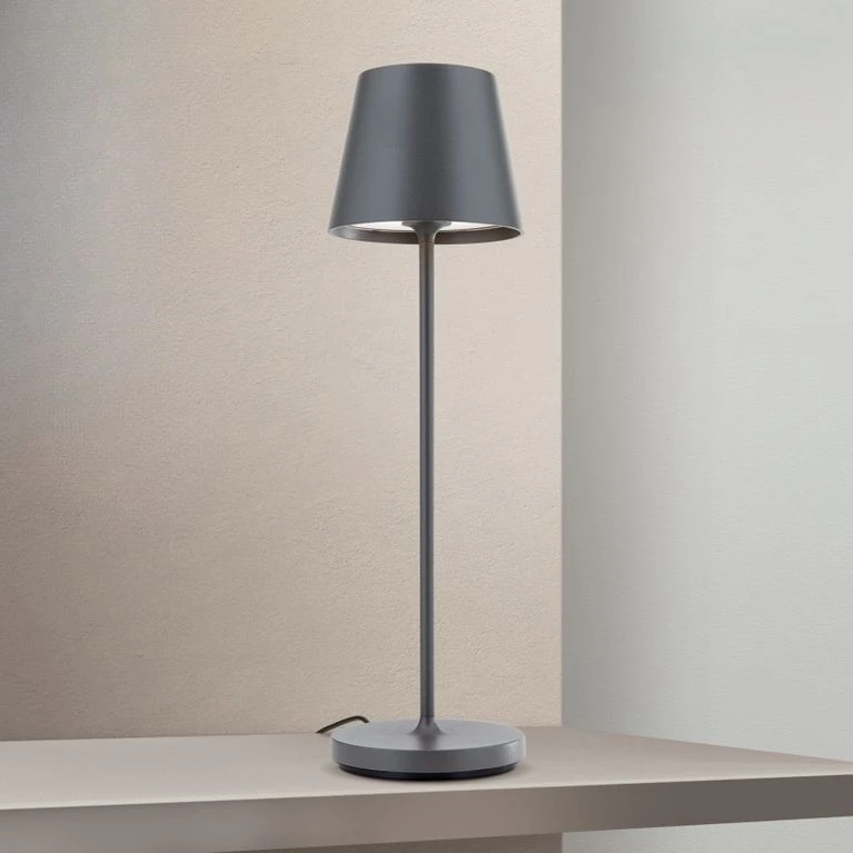 LED punjiva baterijska stona lampa CHANDELLE, antracit