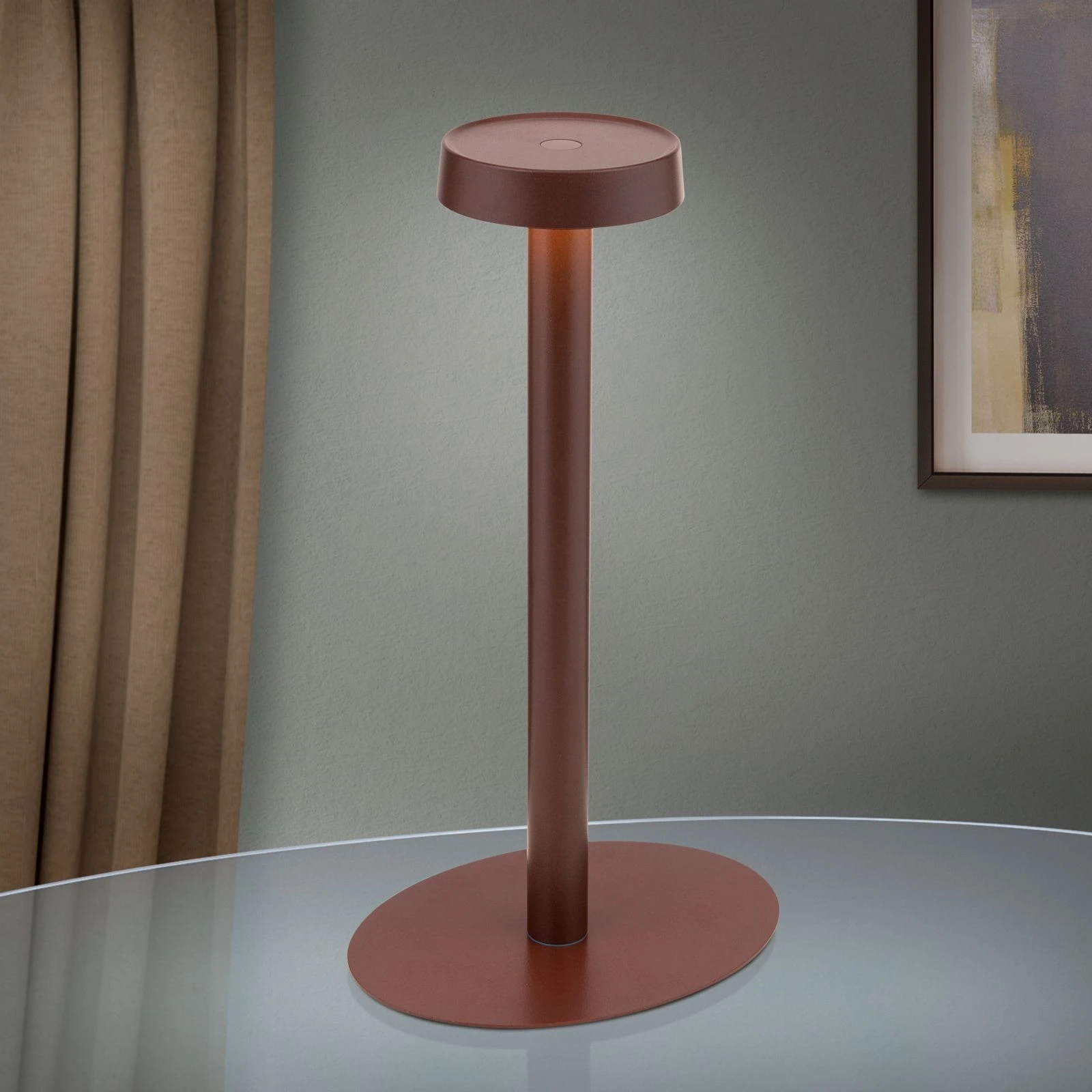 LED punjiva baterijska stona lampa ILLUMI, braon