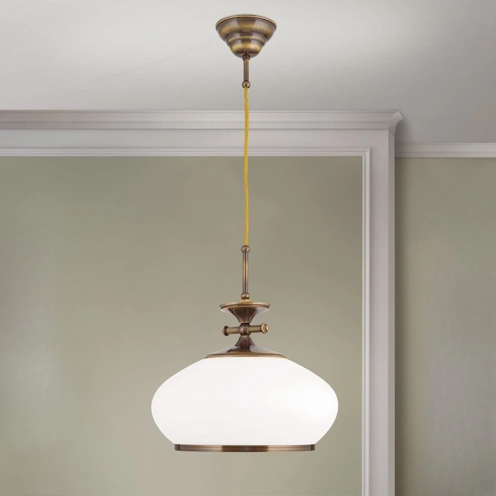 Viseća lampa EMPIRE, antik mesing završna obrada, 32cm
