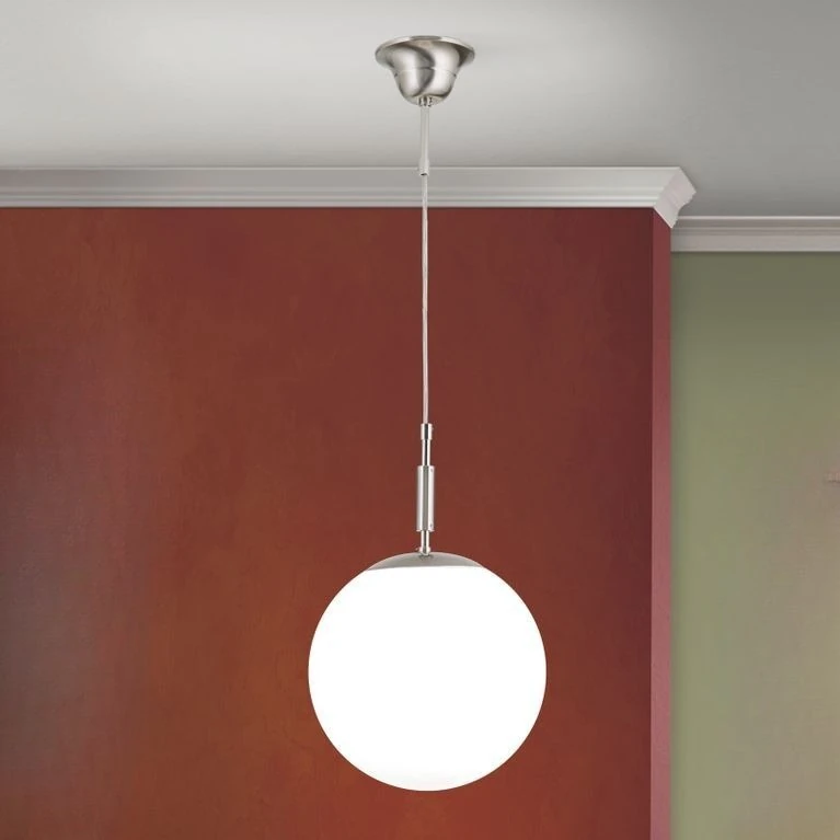 Viseća lampa ARTDESIGN sa staklenom kuglom, satin hrom, Ø 25 cm