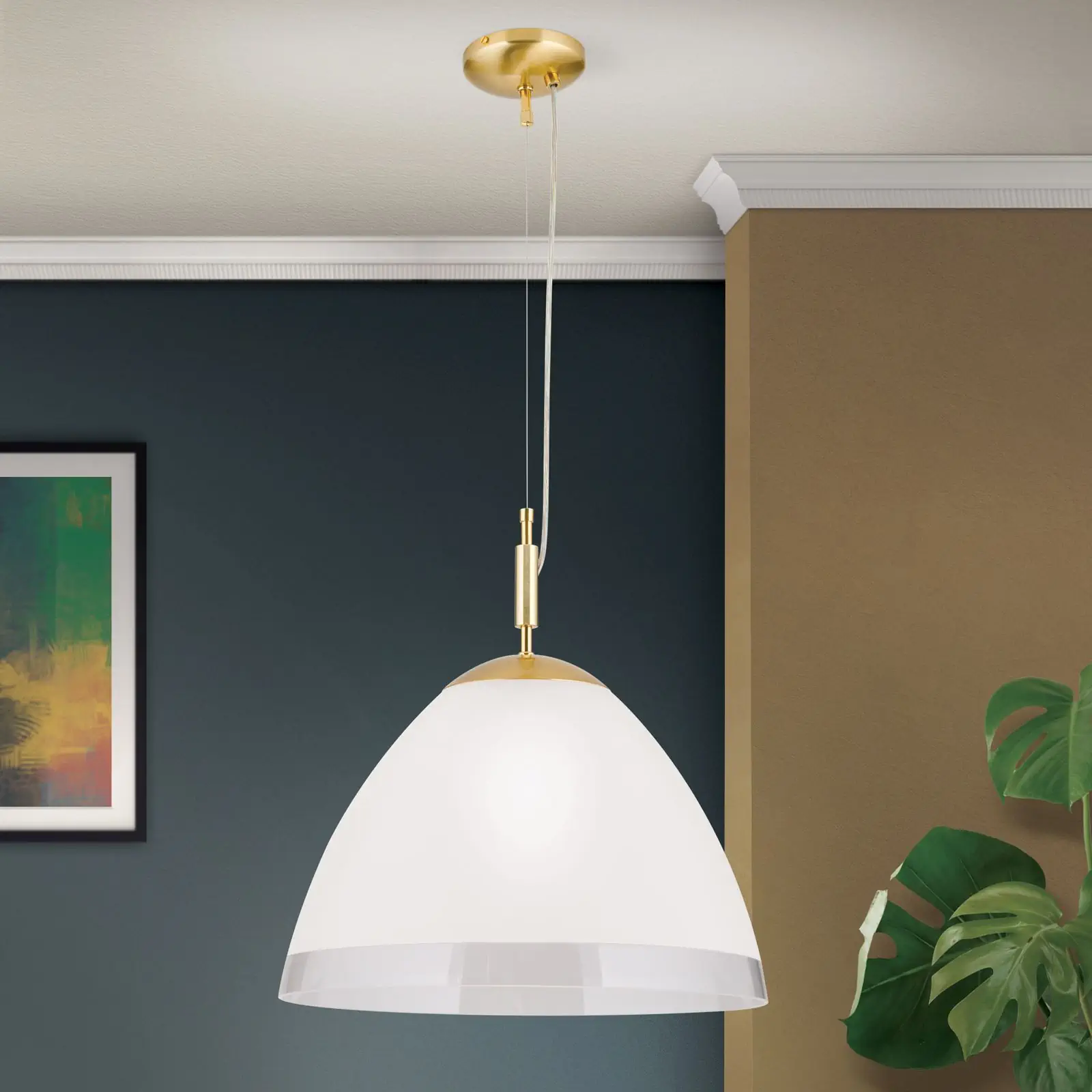 Viseća lampa OPALDESIGN, mat zlatna, 40 cm