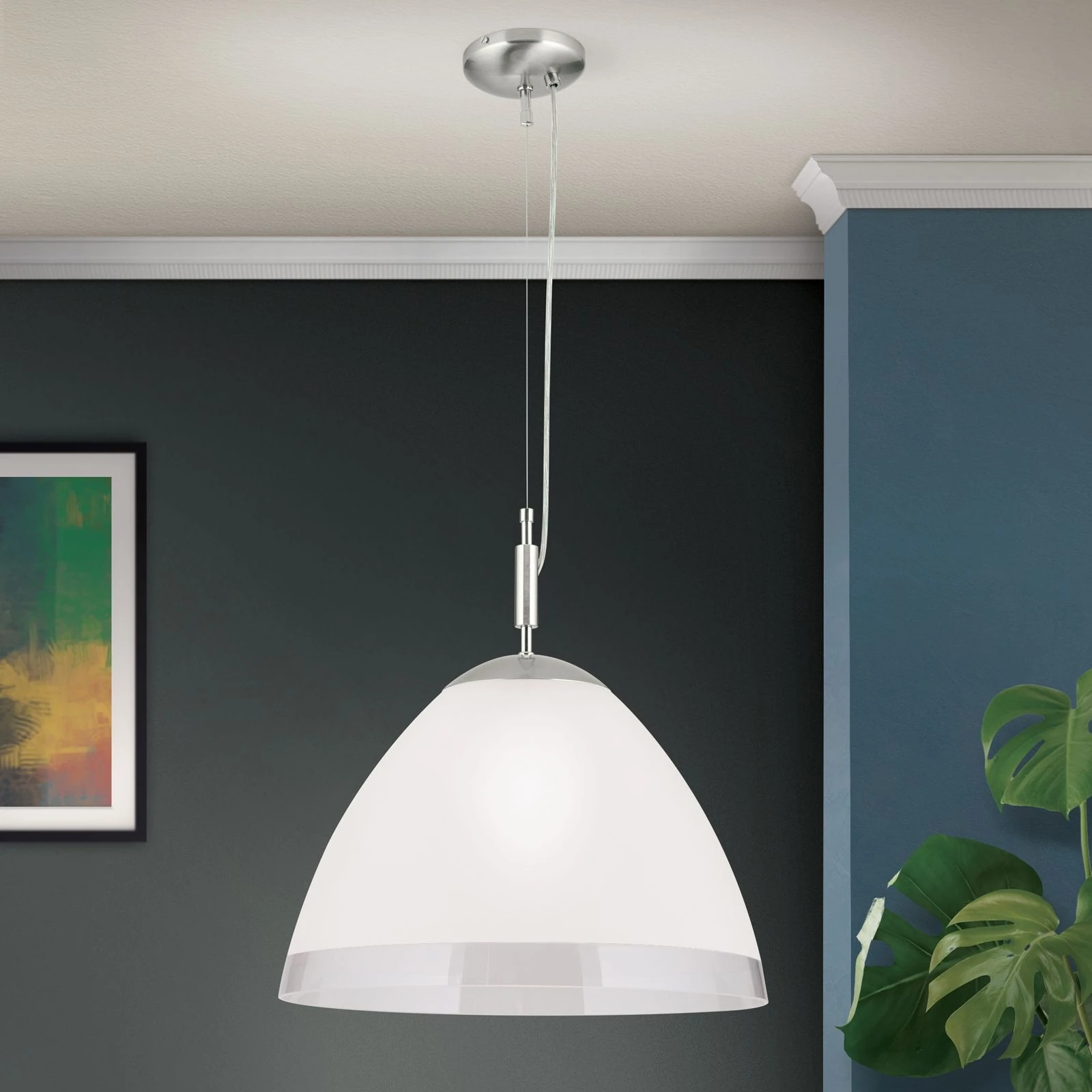 Viseća lampa OPALDESIGN, saten hrom, 40 cm
