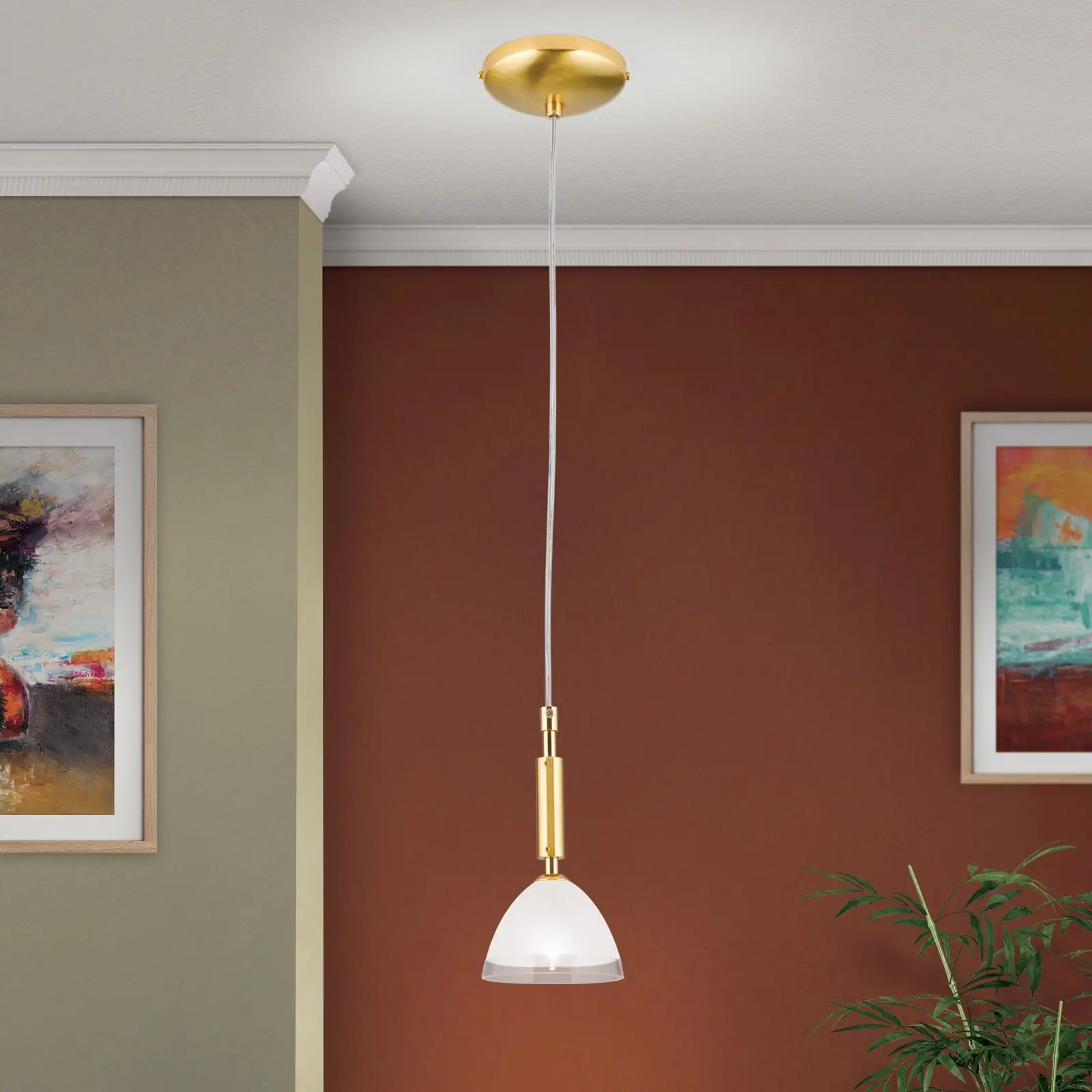 Viseća lampa OPALDESIGN, mat zlatna, 10 cm