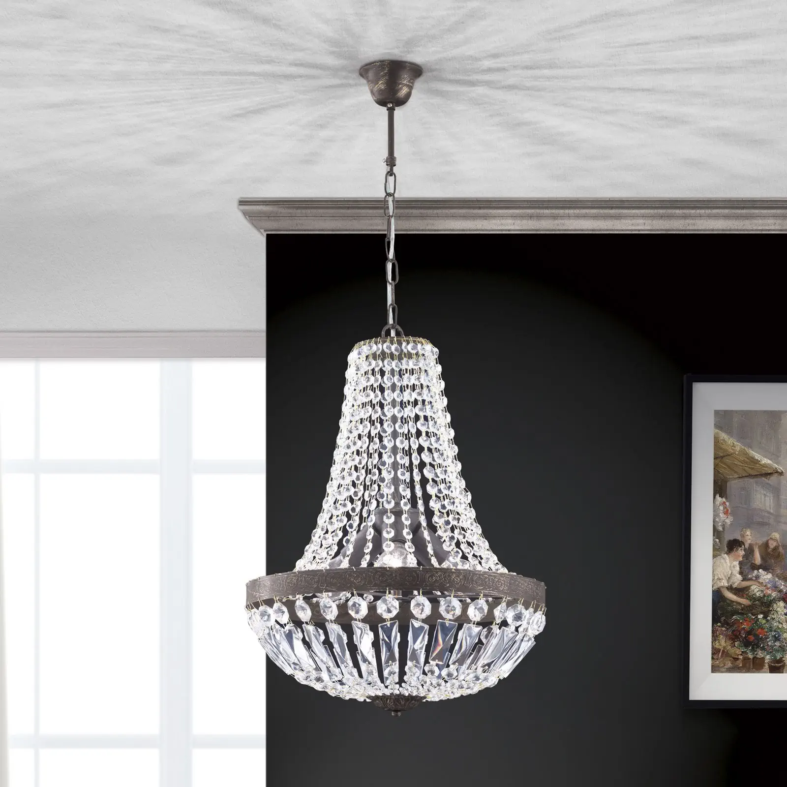 Luster ARILA, 3 izvora svetla, antik