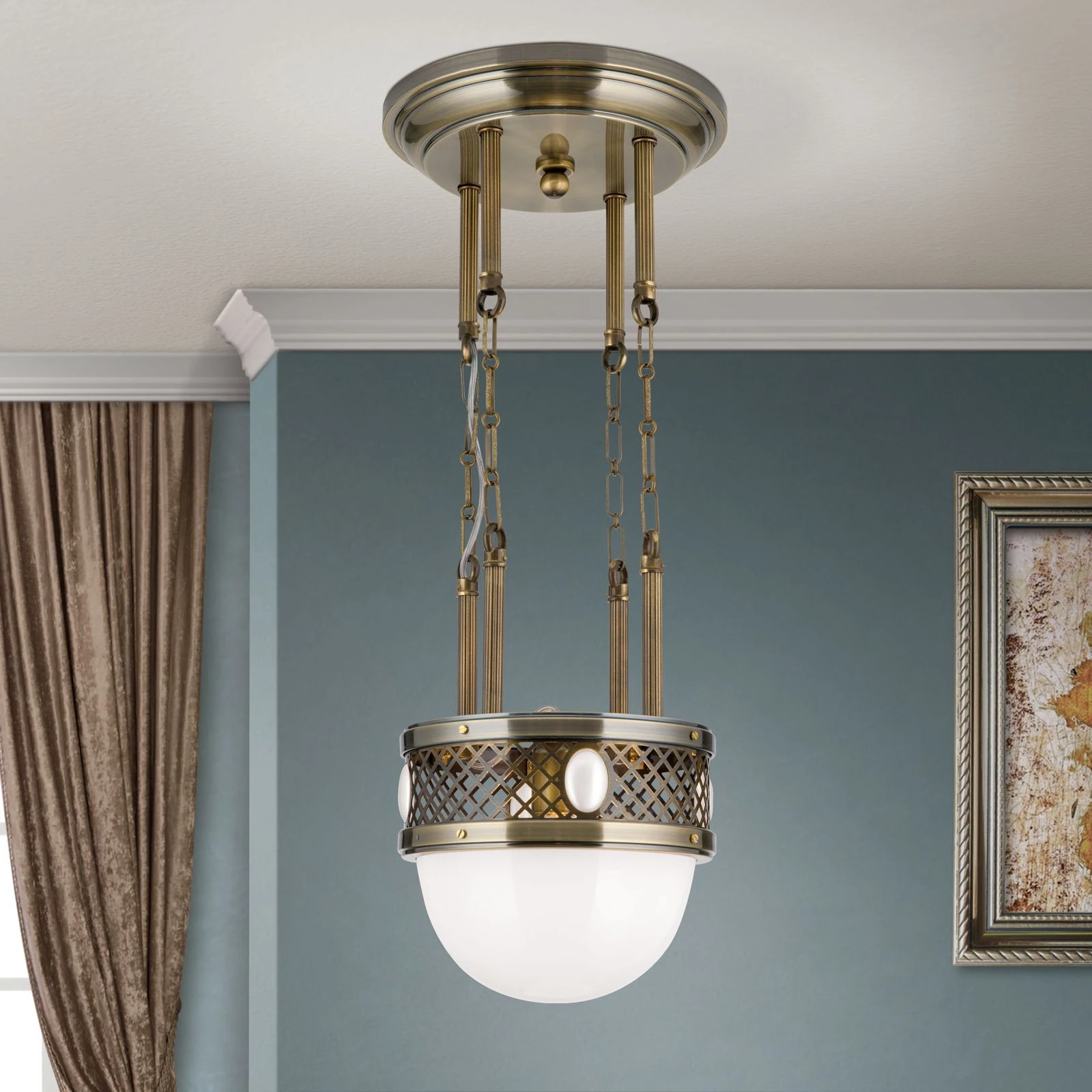 Viseća lampa Alt Wien, antik mesing, 29 cm