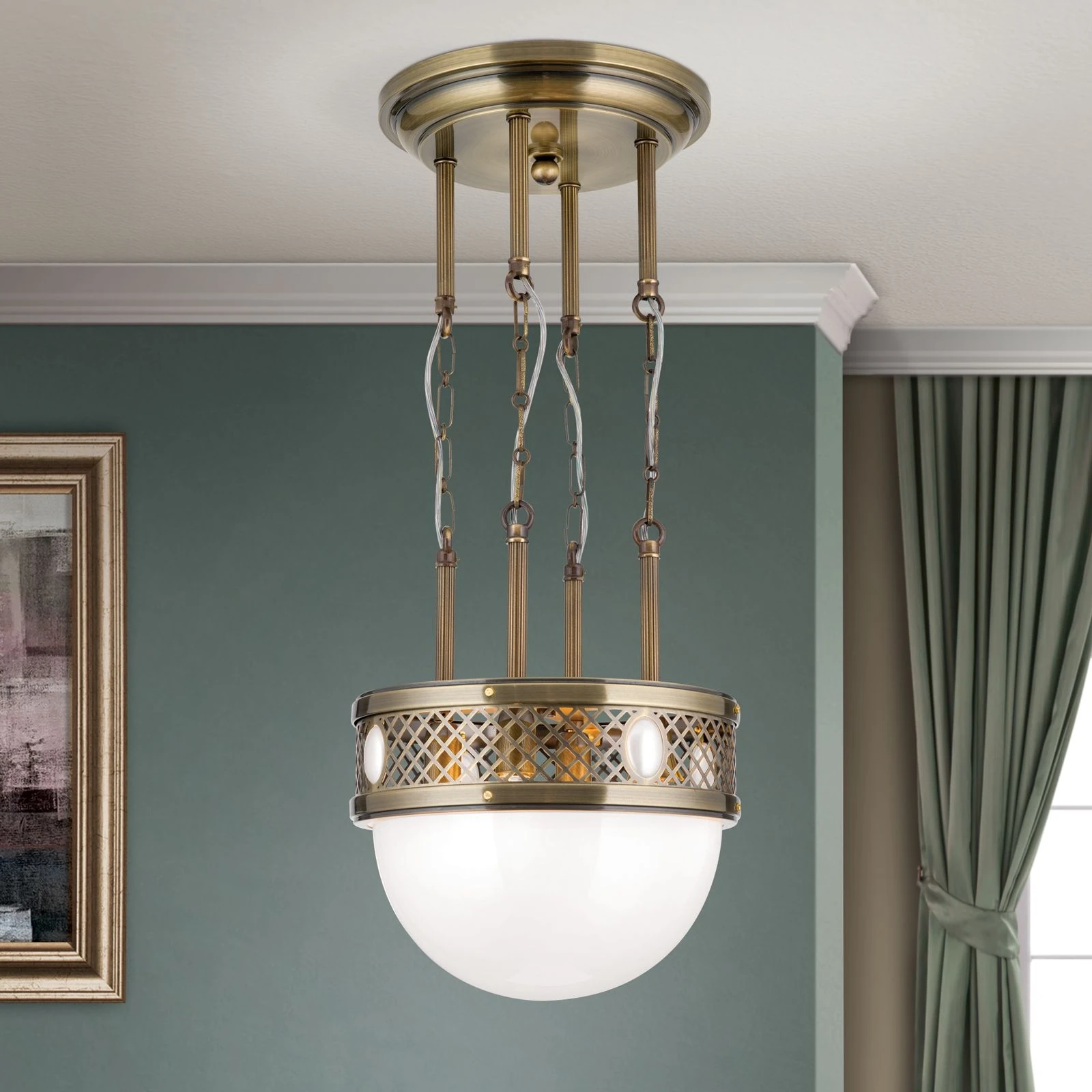 Viseća lampa ALT WIEN, antik mesing, 32 cm