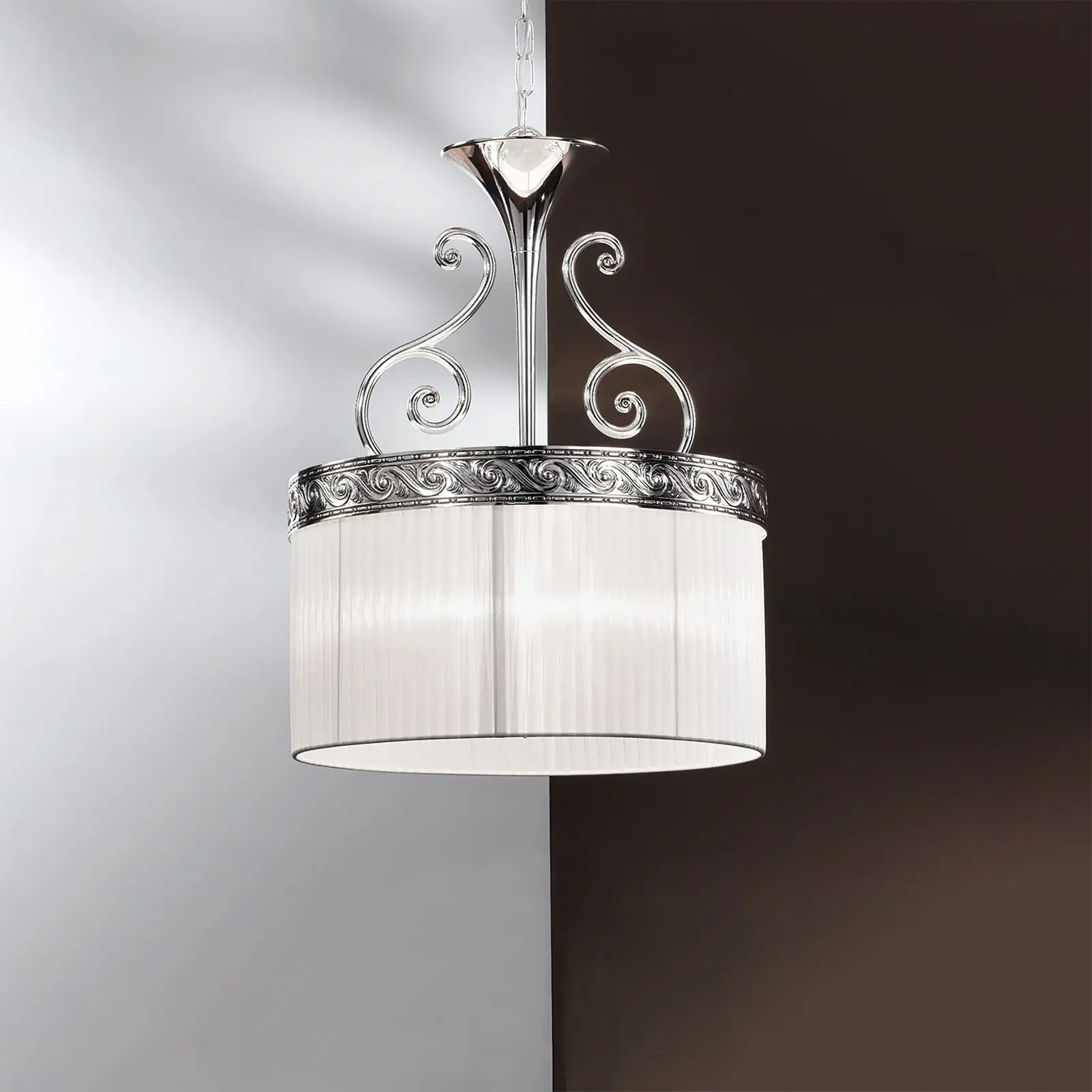 Viseća lampa ANTONELLO, 4 izvora svetla, antik srebro