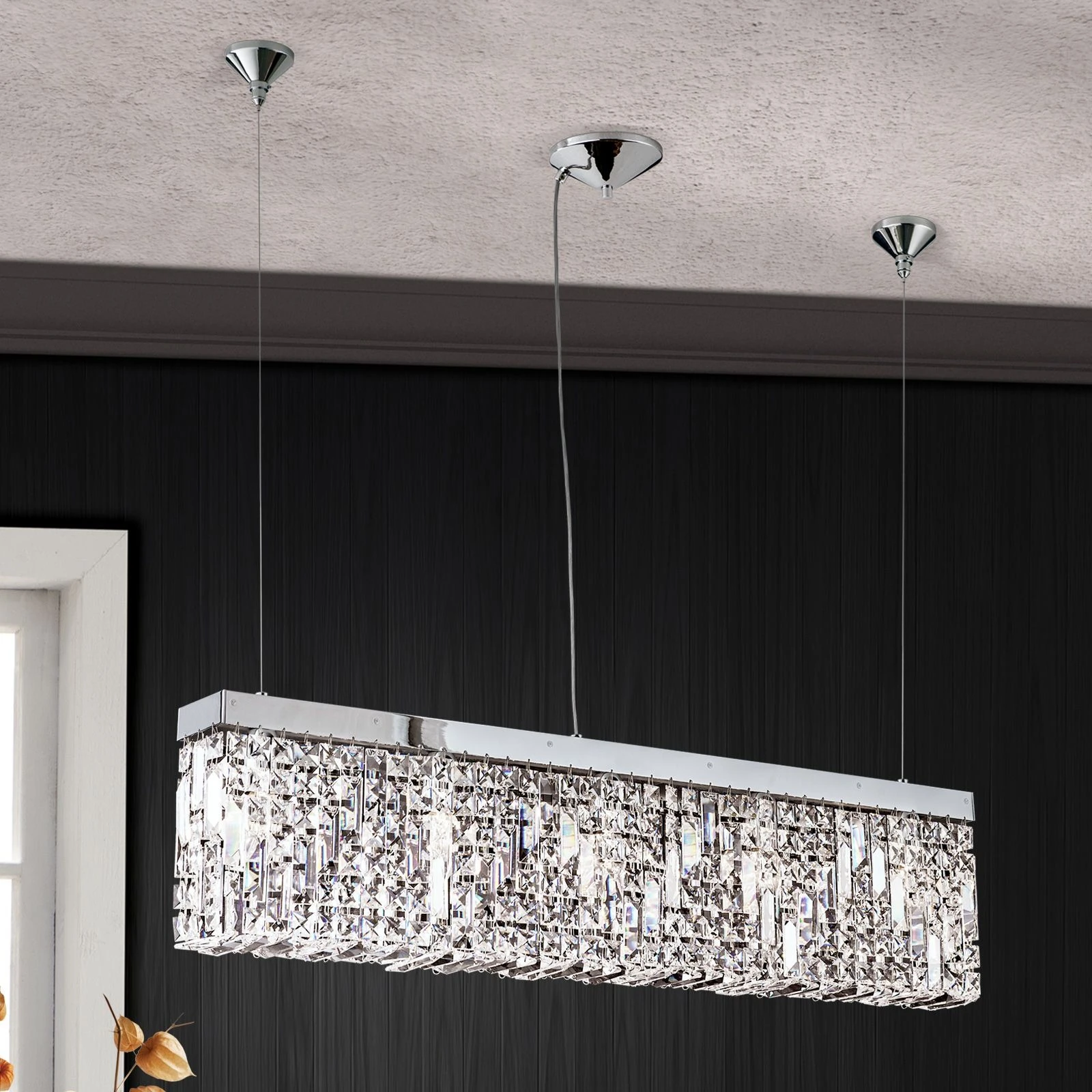 Viseća lampa RING, 5 izvora svetla, 90 cm, hromirana