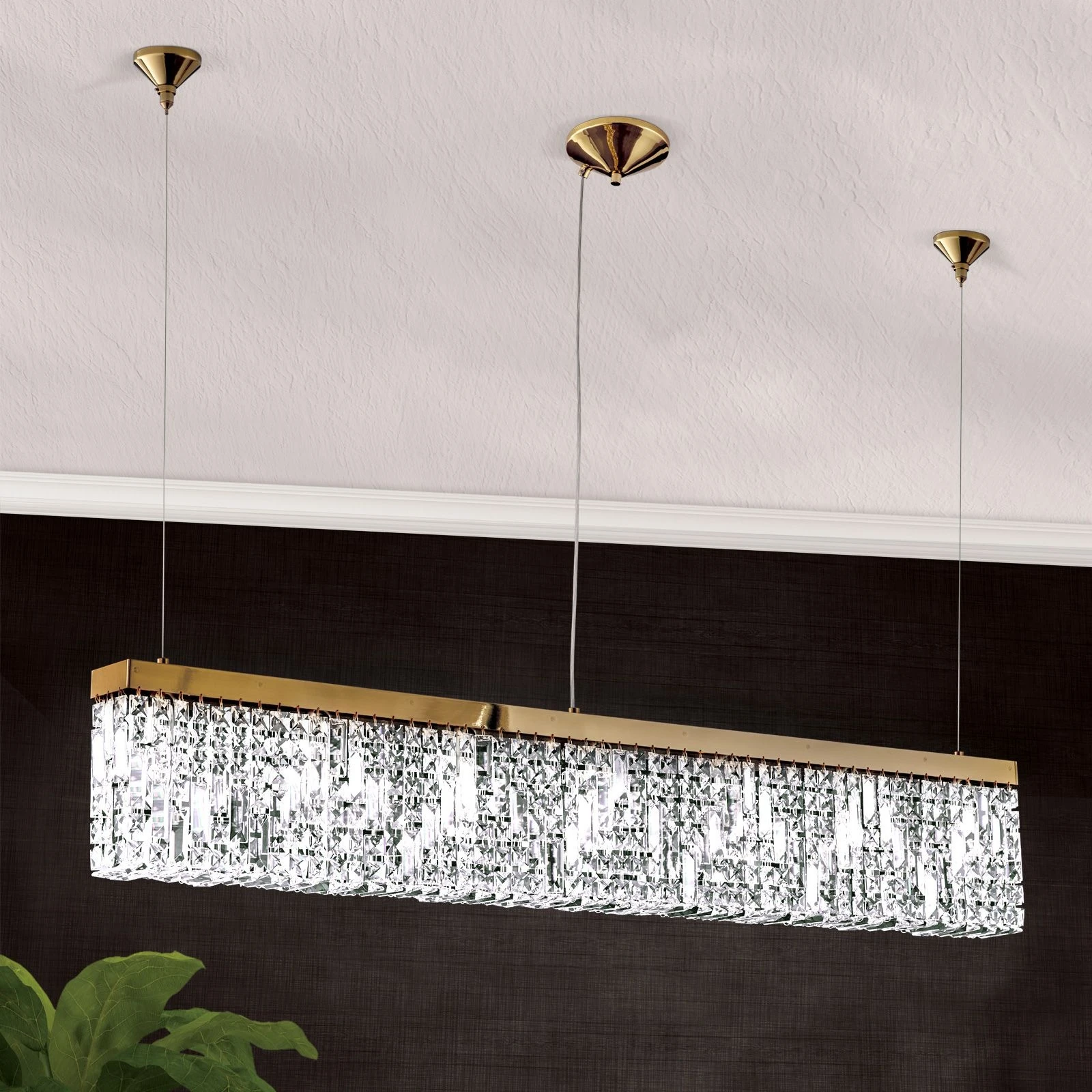 Viseća lampa RING, 7 izvora svetla, 130 cm, 24-karatno pozlaćena