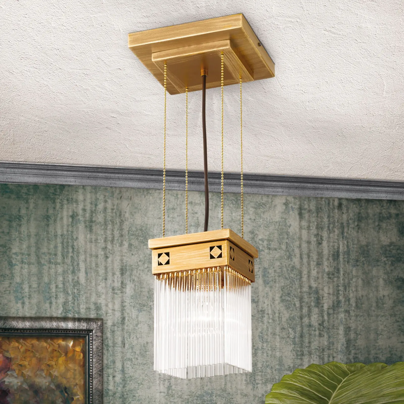 Viseća lampa ART QUATRO, 1 izvor svetla, antik bronza