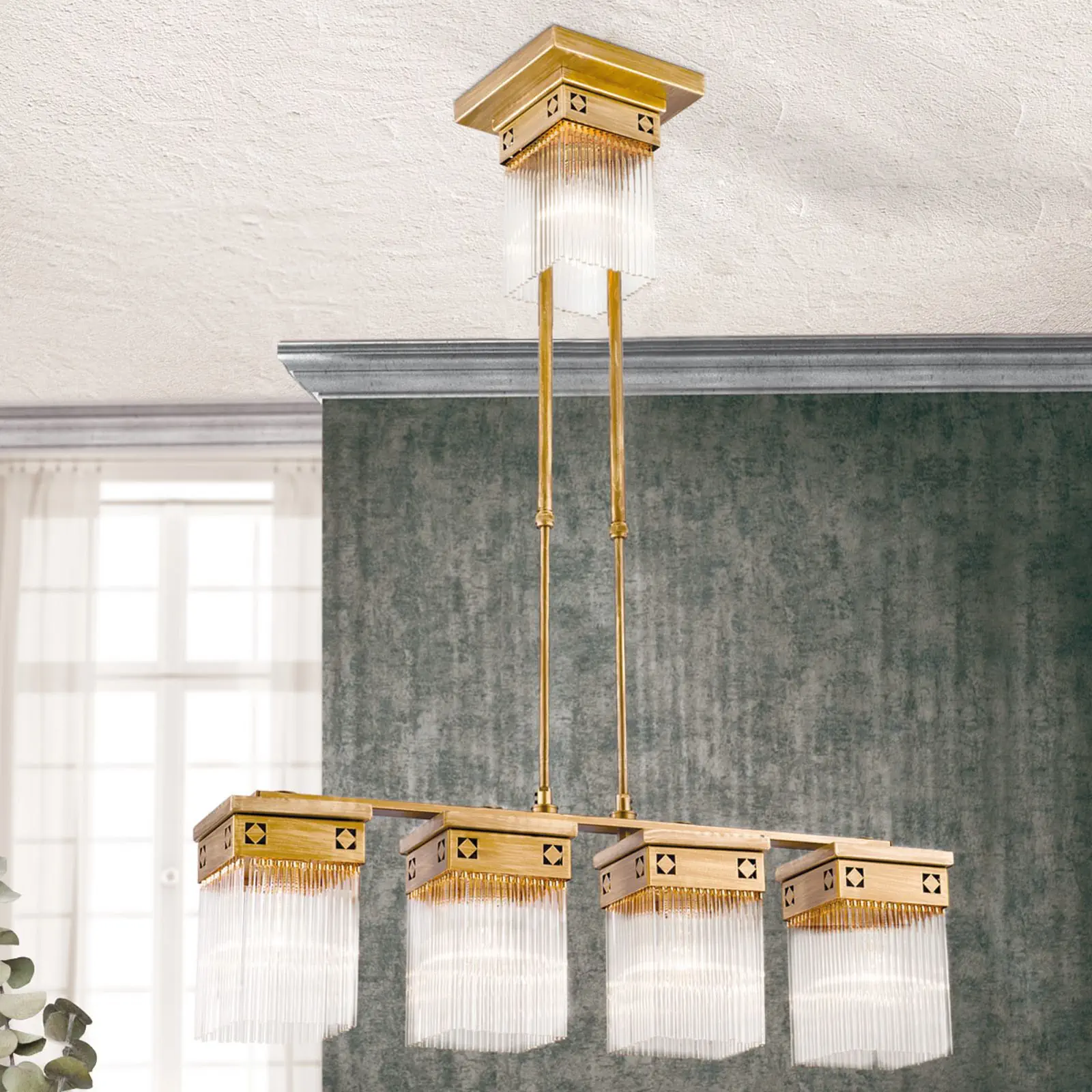 Viseća lampa ART QUATRO, 5 izvora svetla, antik bronza