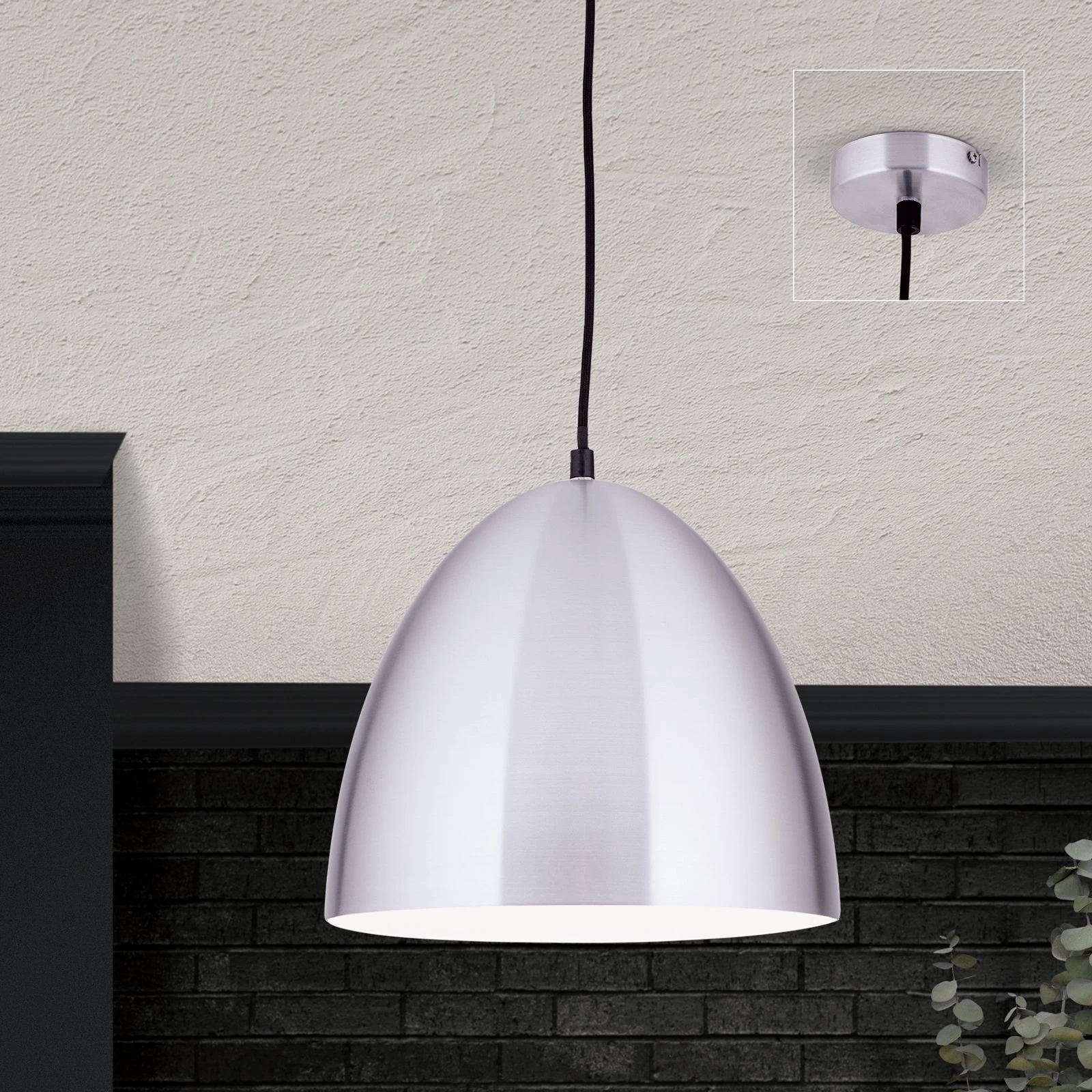 Viseća lampa LOFT, mat aluminijum, Ø 30 cm