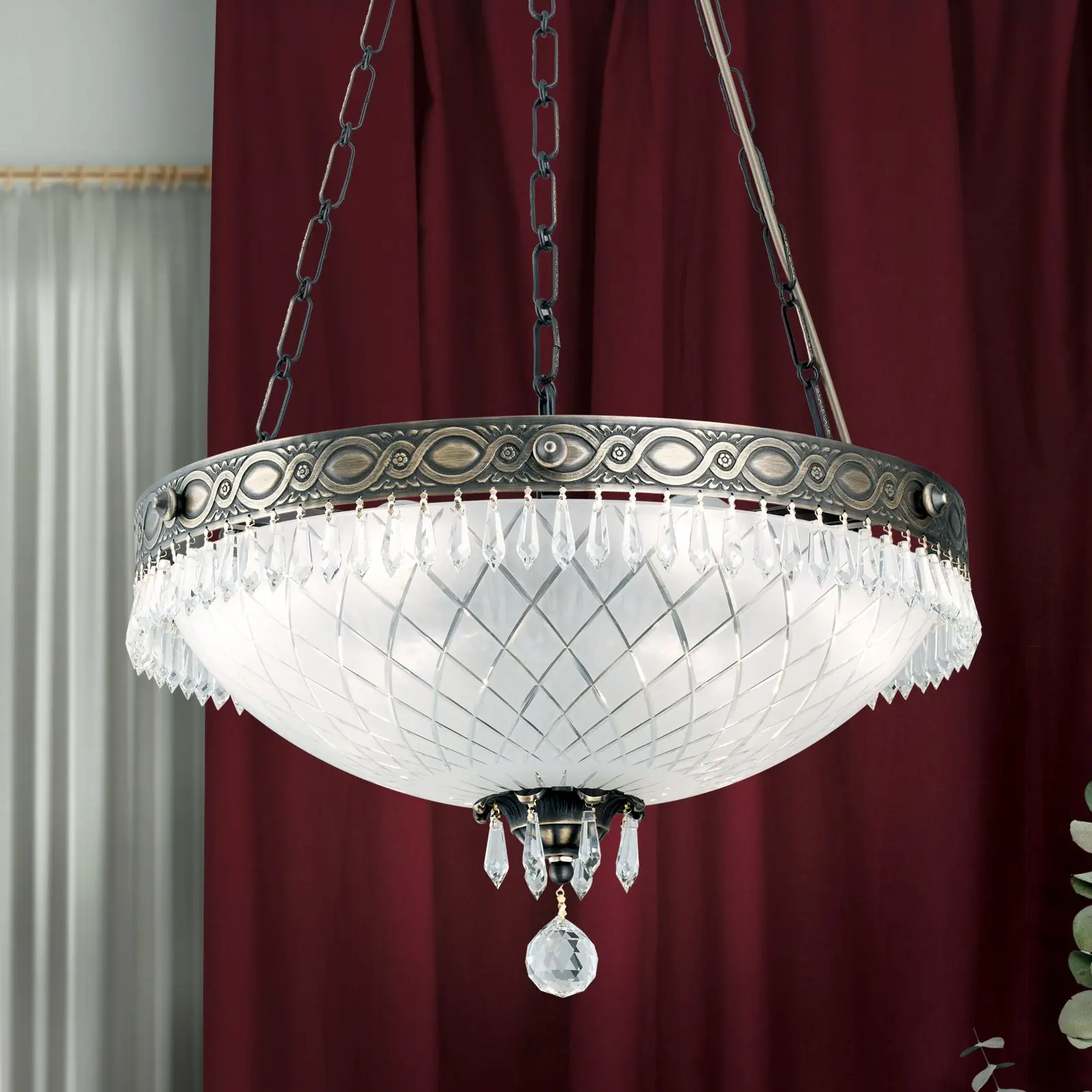 Viseća lampa EMPIRE CRYSTAL, 6 izvora svetla, zlato