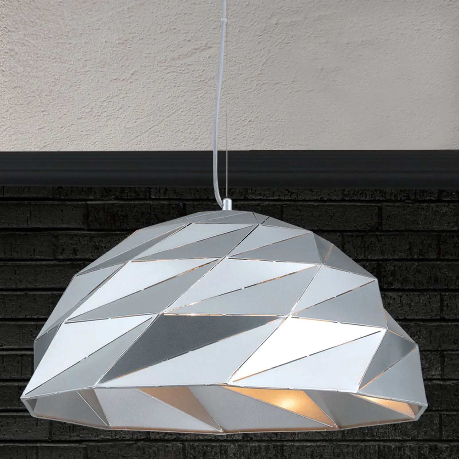 Viseća lampa ORIGAMI, 3 izvora svetla, srebrna
