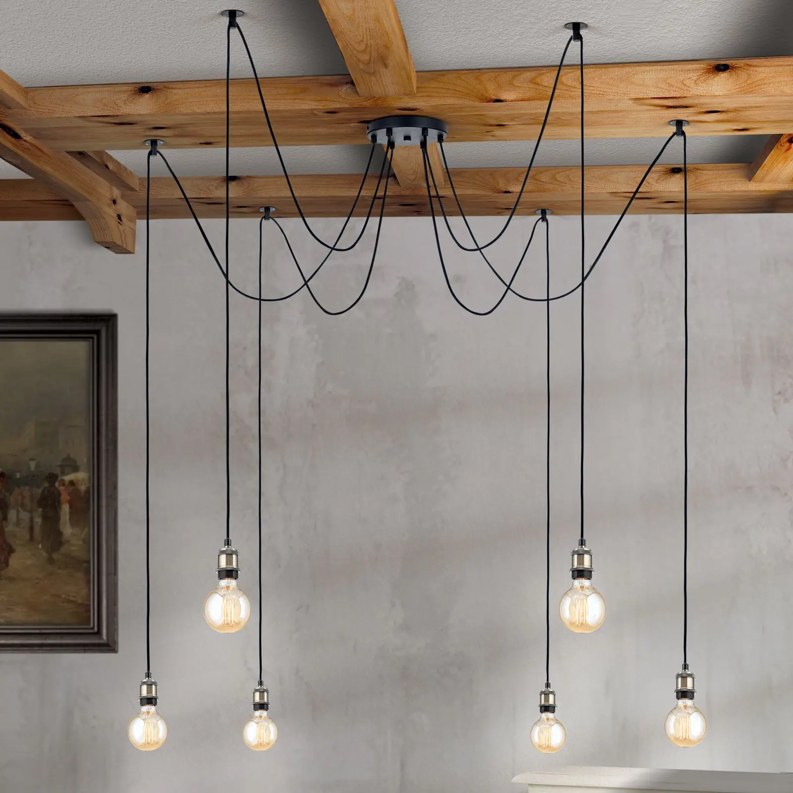 Viseća lampa JAILHOUSE sa šest izvora svetla