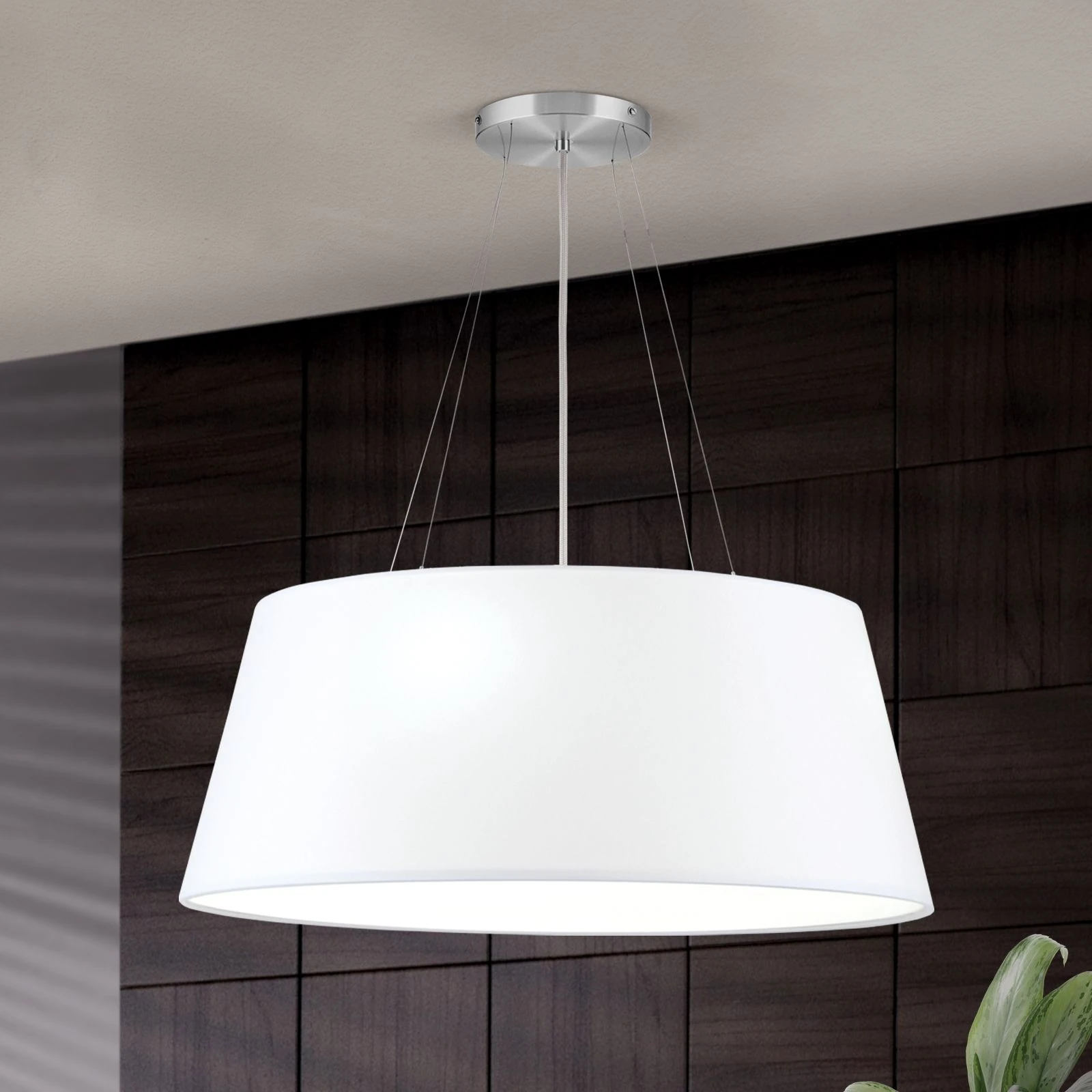 Viseća lampa SHADE, 4 izvora svetla, Ø 70 cm, satin hrom završna obrada, beli konusni abažur