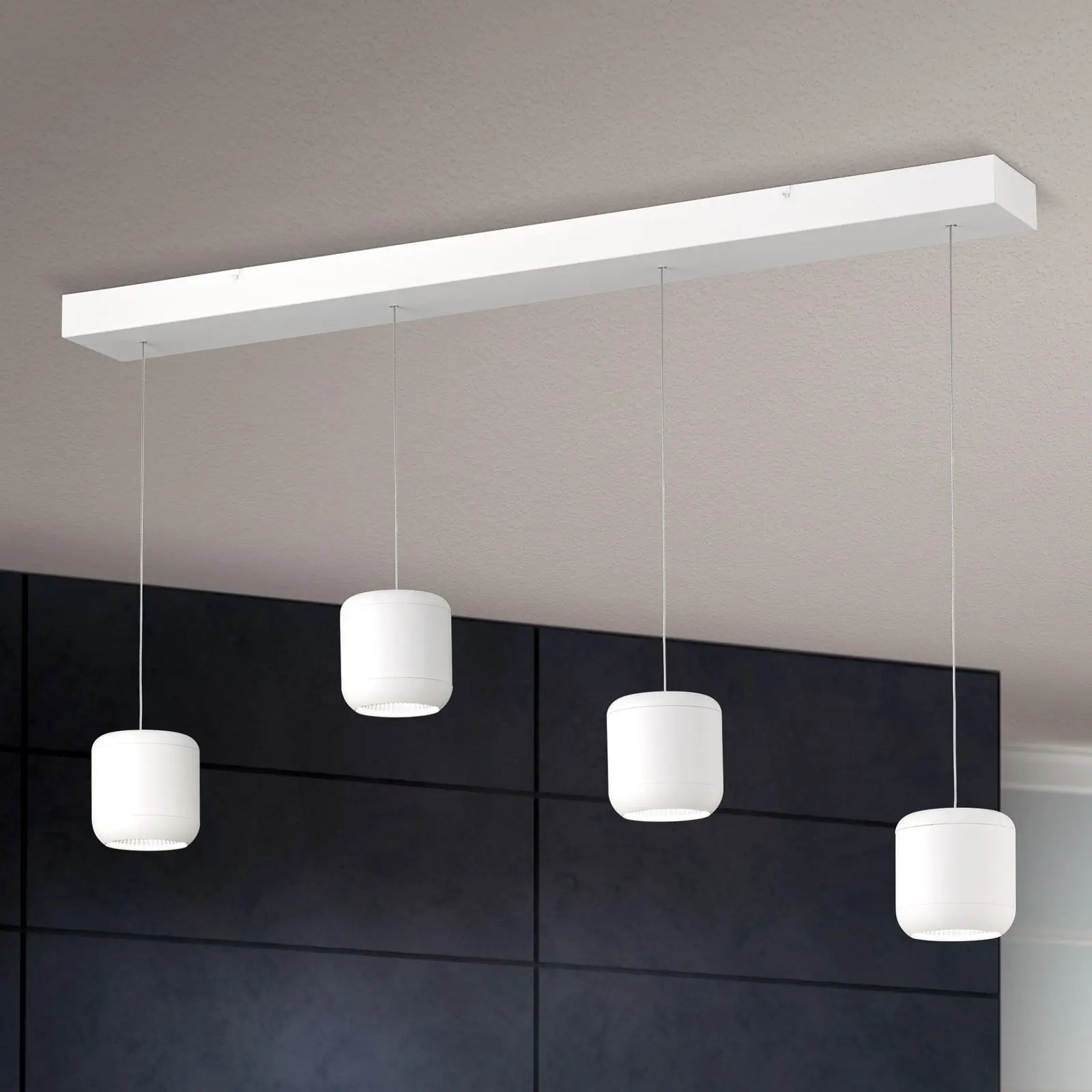 LED viseća lampa SHUTTLE, 4 izvora svetla, bela