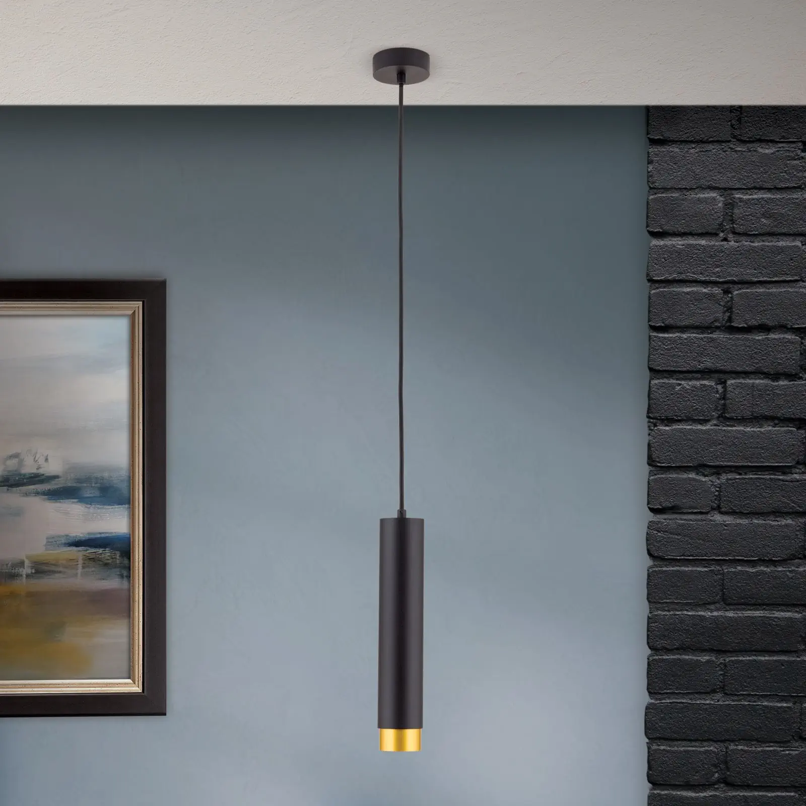 Viseća lampa MARTINI, crno-zlatna, 30cm