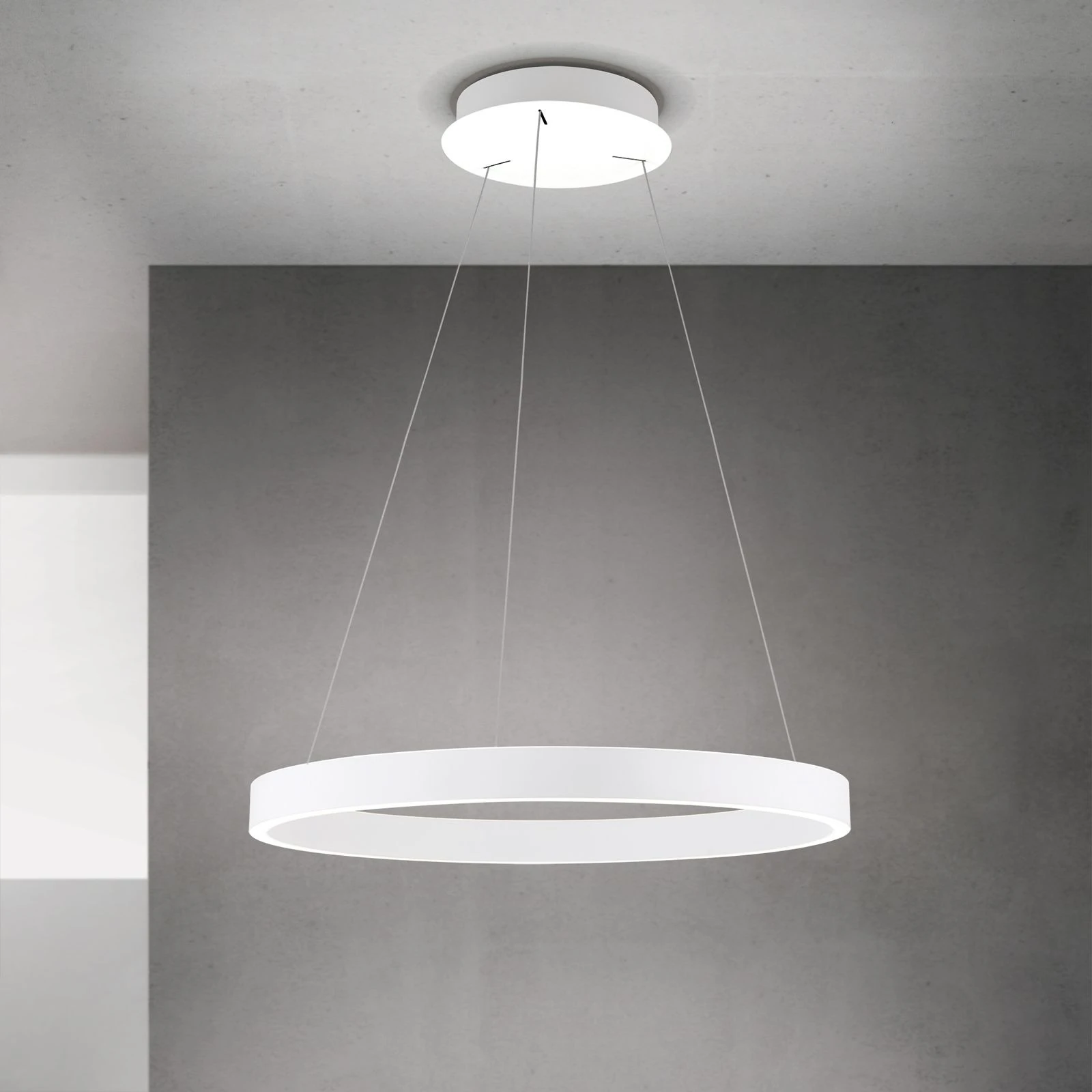 Viseća lampa KOLK, Ø 60cm, bela