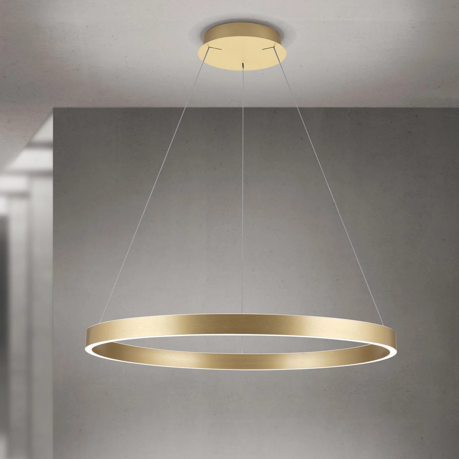 Viseća lampa KOLK, Ø 80cm, mat zlatna